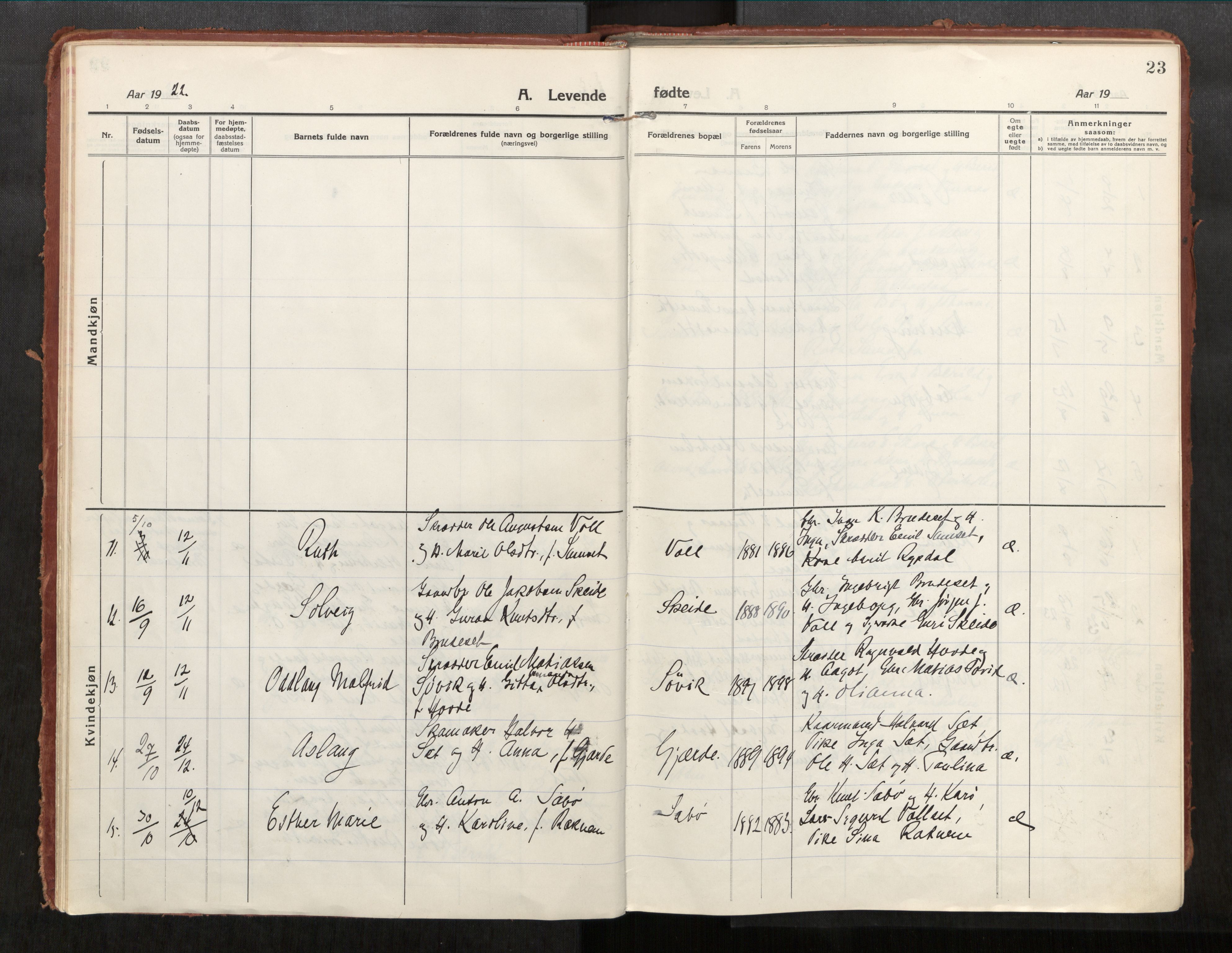 Eid sokneprestkontor, AV/SAT-A-1254: Parish register (official) no. 543A04, 1916-1956, p. 23