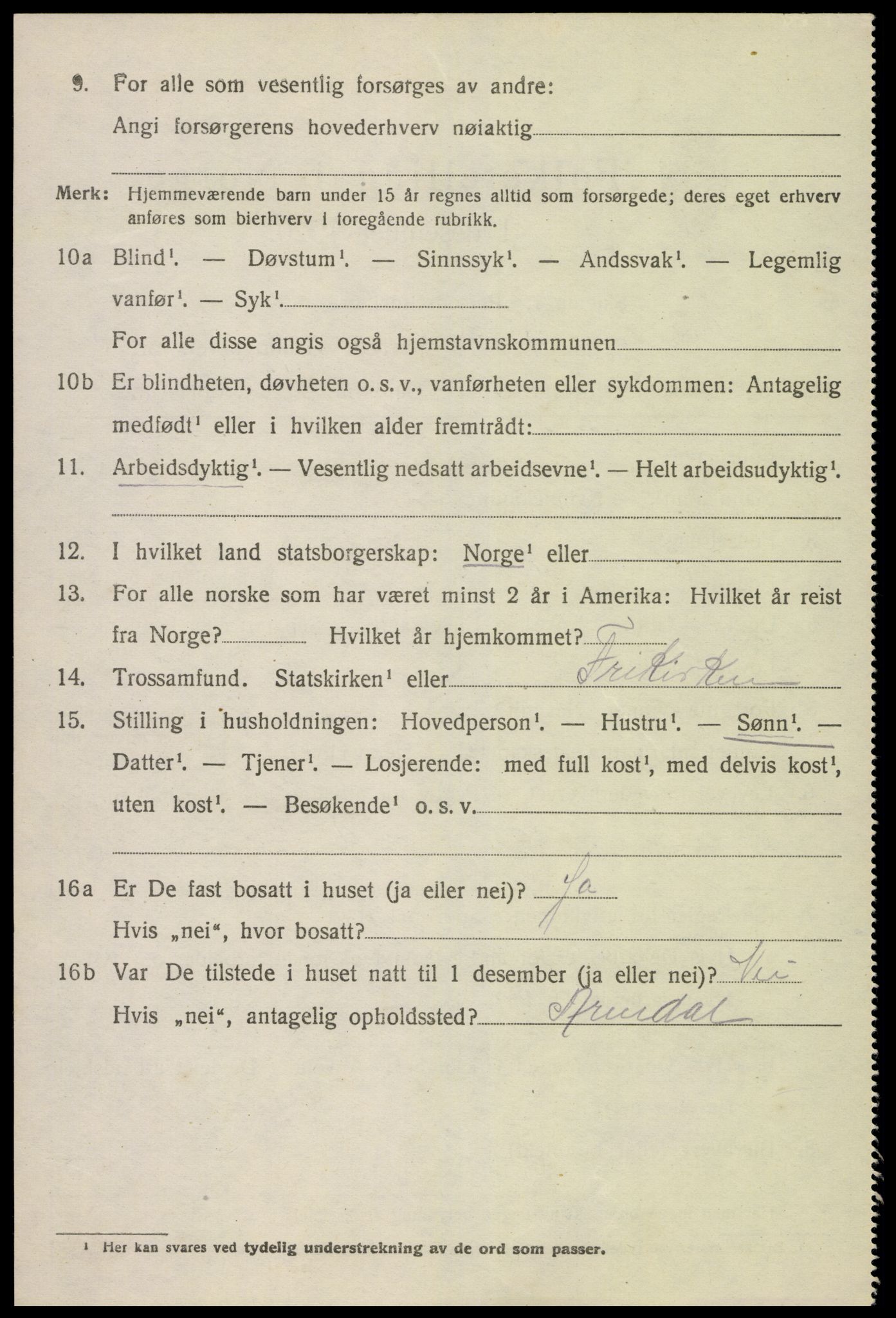 SAK, 1920 census for Øyestad, 1920, p. 10103