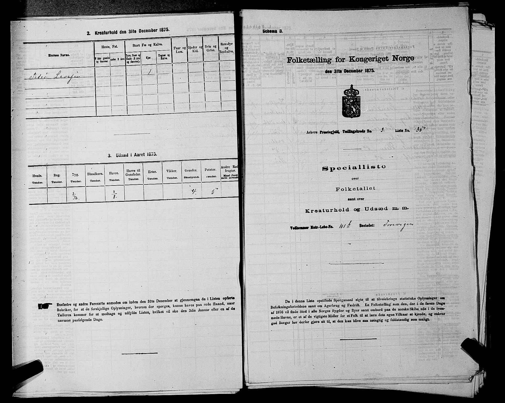 RA, 1875 census for 0220P Asker, 1875, p. 773