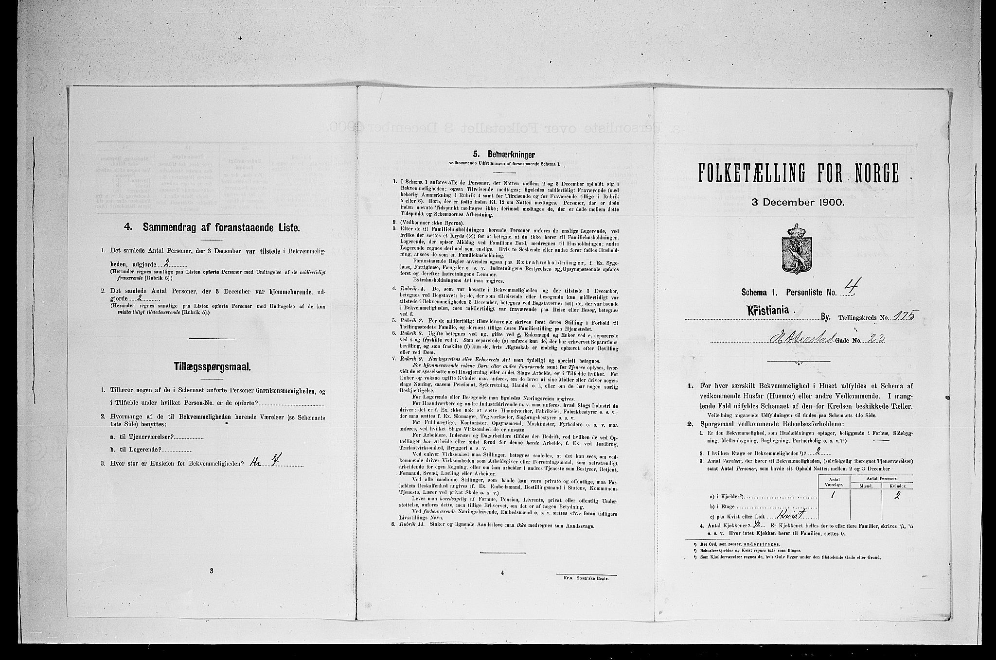 SAO, 1900 census for Kristiania, 1900, p. 21330