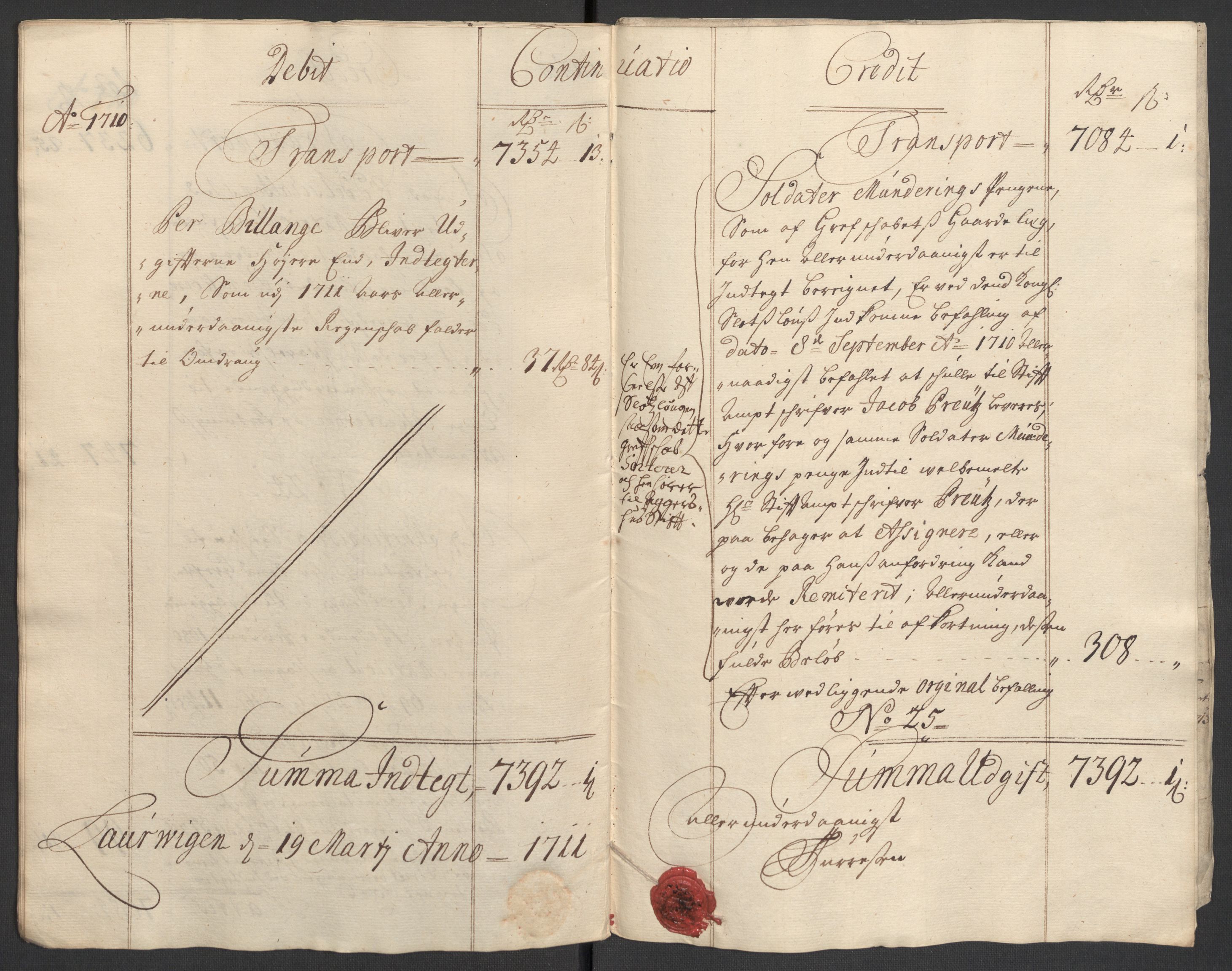 Rentekammeret inntil 1814, Reviderte regnskaper, Fogderegnskap, AV/RA-EA-4092/R33/L1981: Fogderegnskap Larvik grevskap, 1709-1710, p. 254