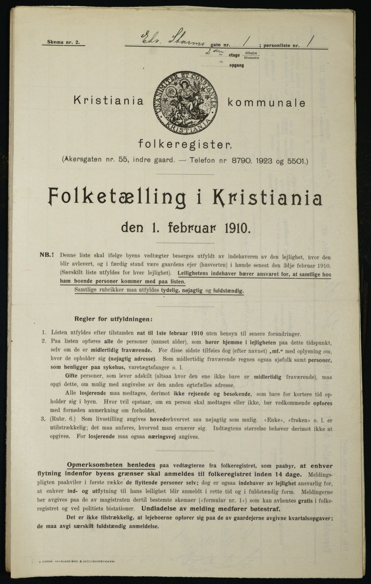 OBA, Municipal Census 1910 for Kristiania, 1910, p. 17752