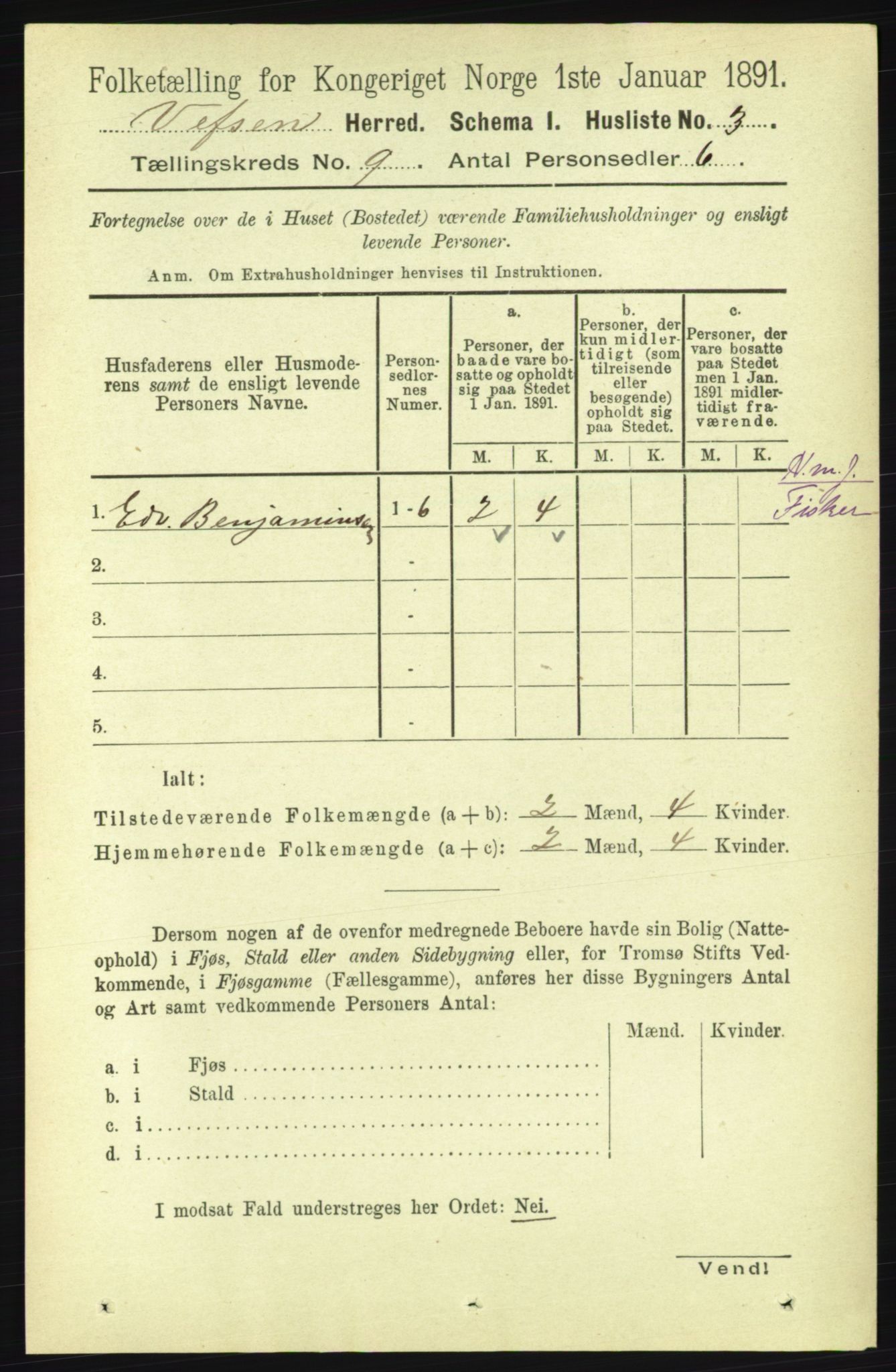 RA, 1891 census for 1824 Vefsn, 1891, p. 4629