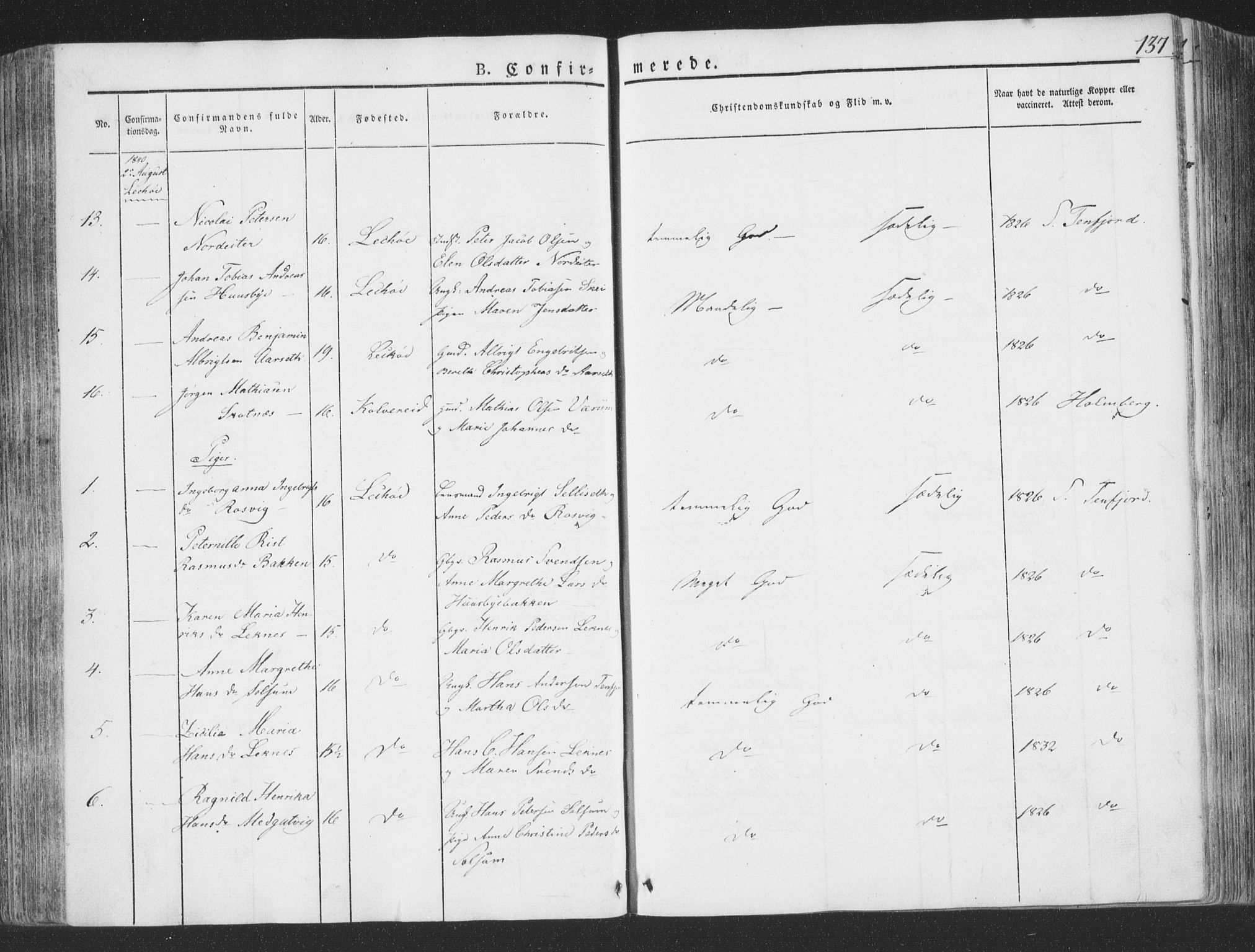 Ministerialprotokoller, klokkerbøker og fødselsregistre - Nord-Trøndelag, SAT/A-1458/780/L0639: Parish register (official) no. 780A04, 1830-1844, p. 137