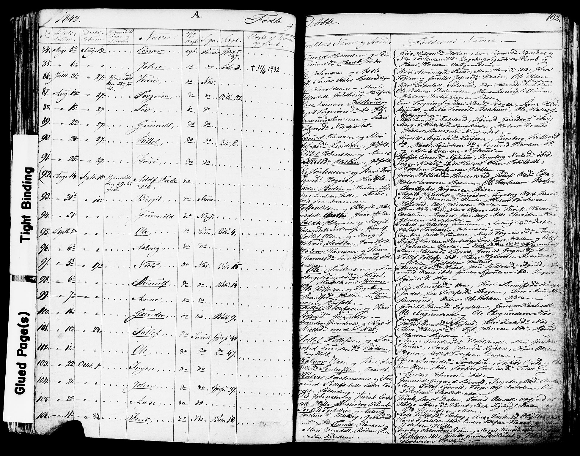 Sauherad kirkebøker, AV/SAKO-A-298/F/Fa/L0006: Parish register (official) no. I 6, 1827-1850, p. 102