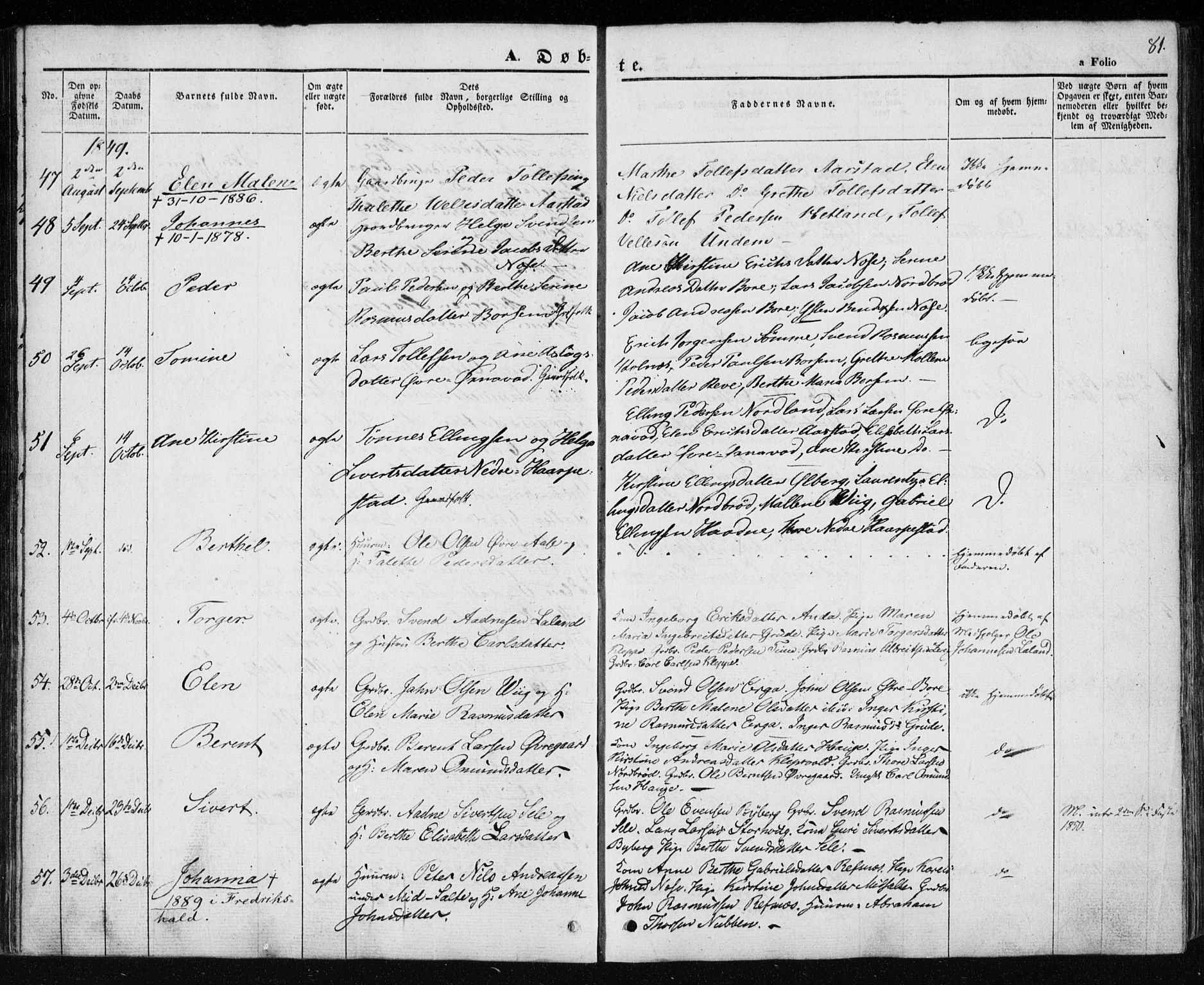 Klepp sokneprestkontor, AV/SAST-A-101803/001/3/30BA/L0004: Parish register (official) no. A 4, 1842-1852, p. 81