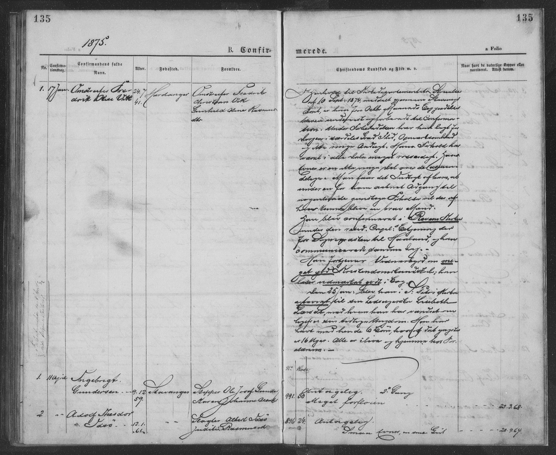 St. Petri sokneprestkontor, SAST/A-101813/001/30/30BA/L0009: Parish register (official) no. A 9, 1868-1875, p. 135