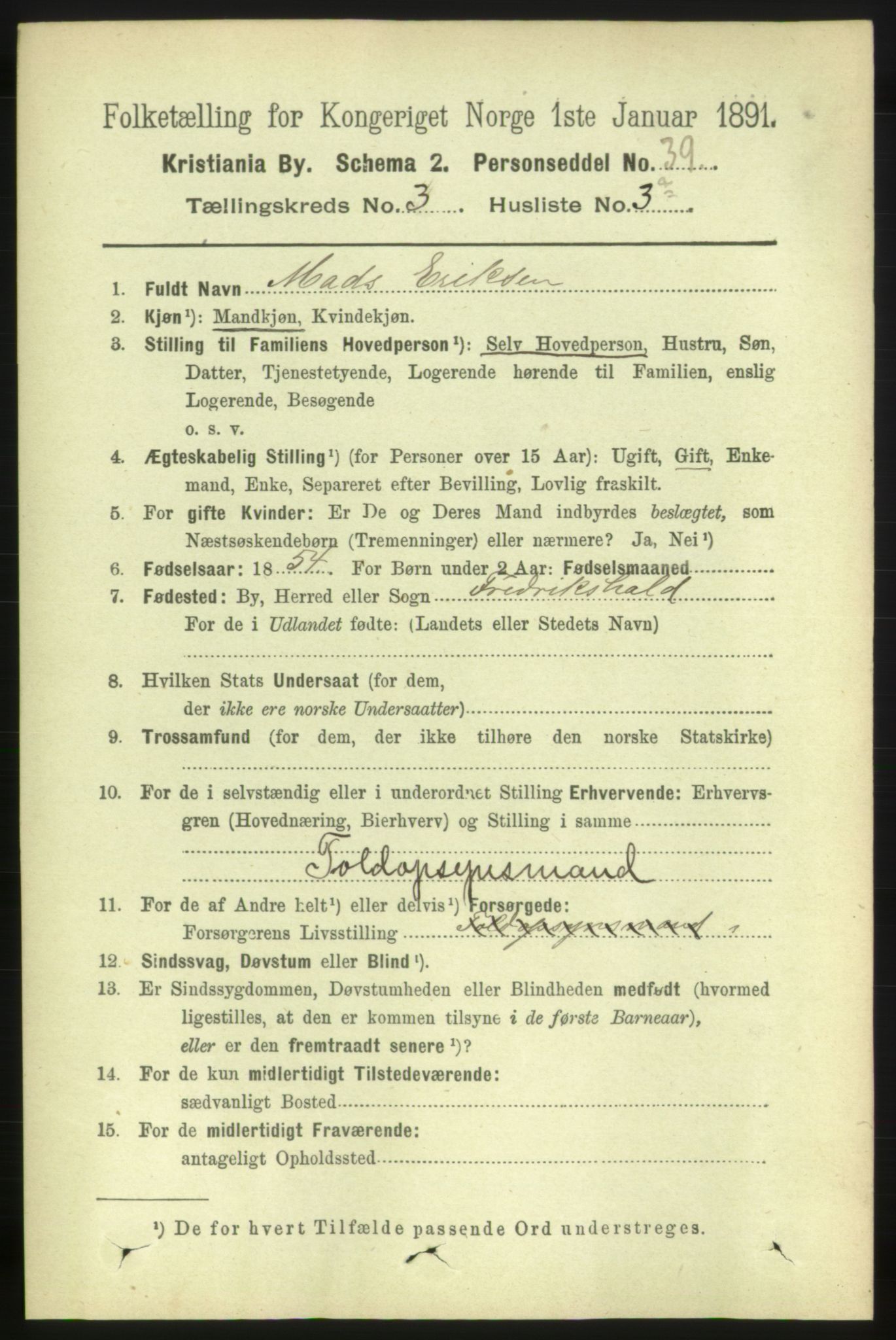 RA, 1891 census for 0301 Kristiania, 1891, p. 1295