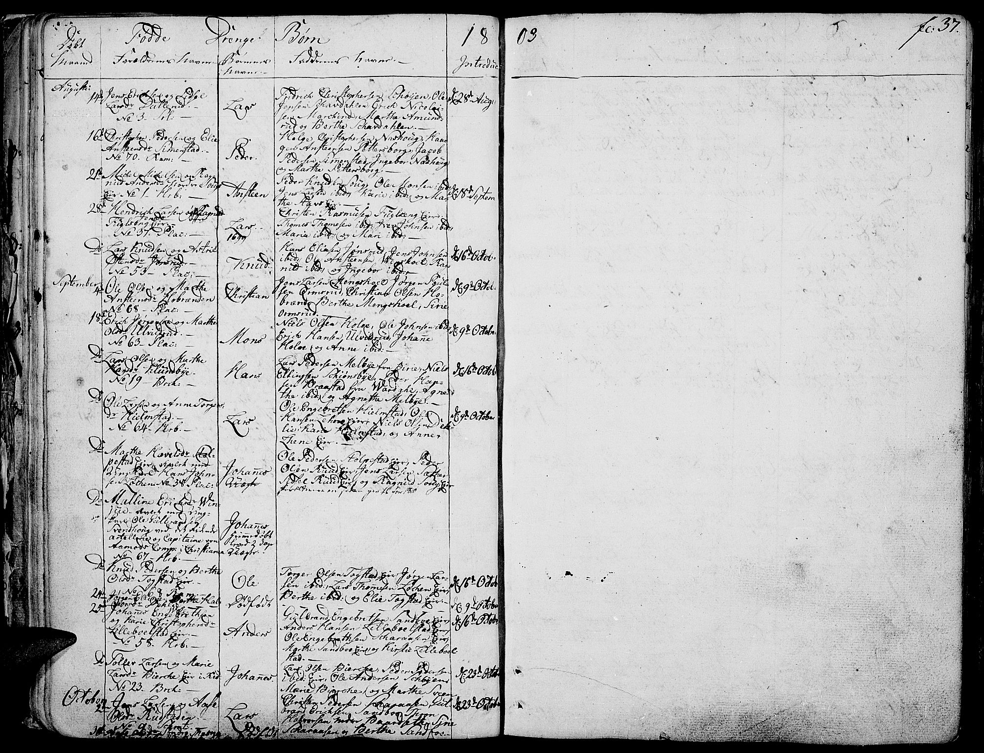 Ringsaker prestekontor, AV/SAH-PREST-014/K/Ka/L0004: Parish register (official) no. 4, 1799-1814, p. 37