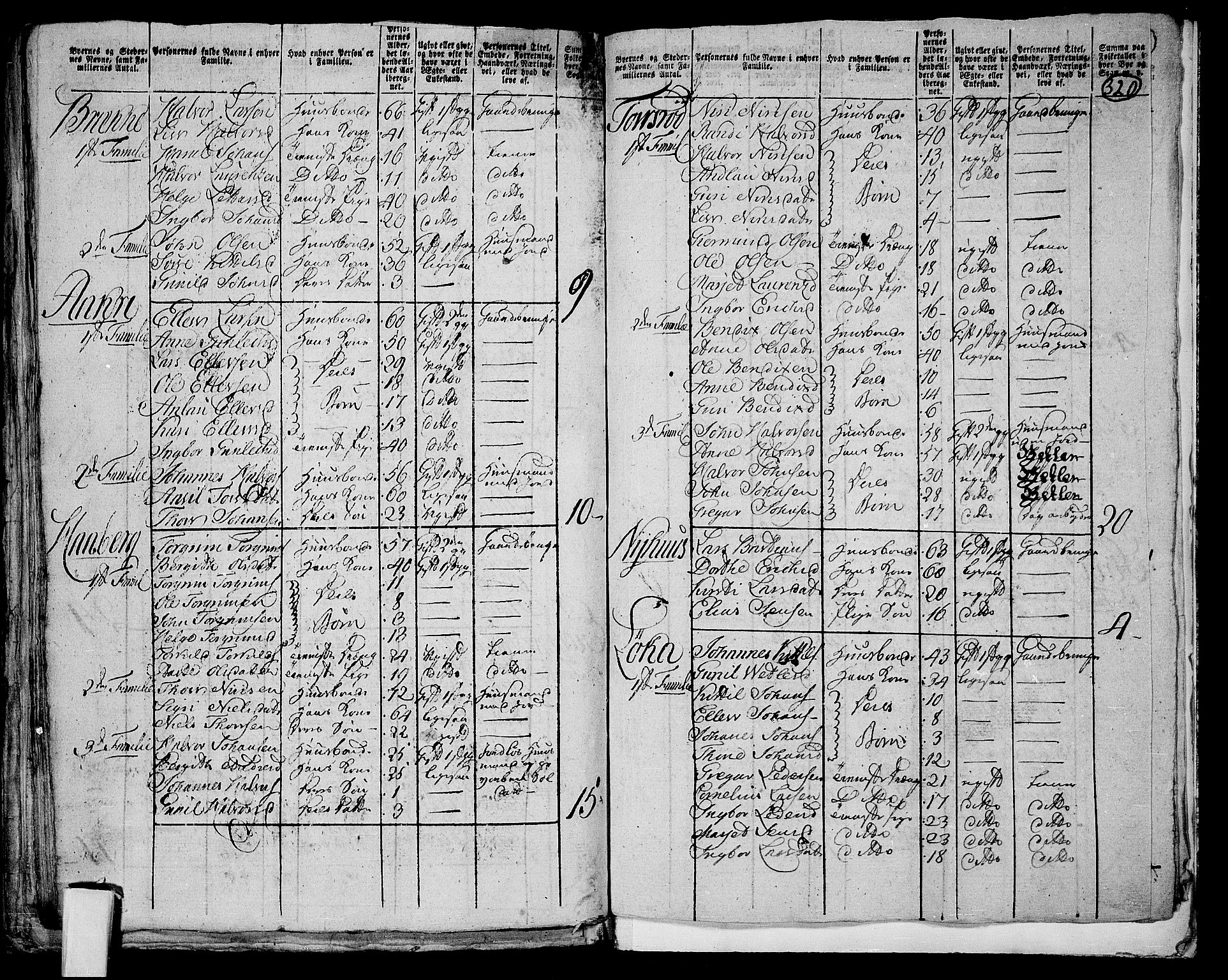 RA, 1801 census for 0823P Heddal, 1801, p. 319b-320a