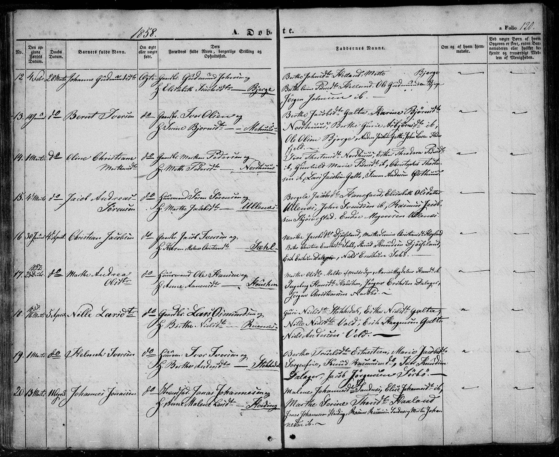 Rennesøy sokneprestkontor, AV/SAST-A -101827/H/Ha/Haa/L0005: Parish register (official) no. A 5, 1838-1859, p. 120