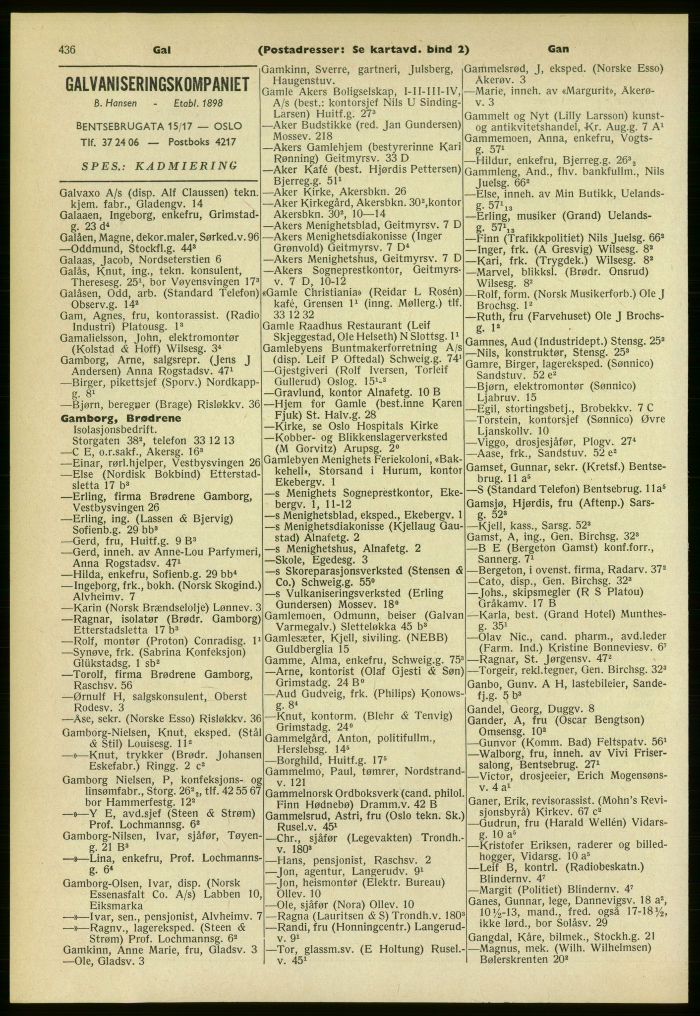 Kristiania/Oslo adressebok, PUBL/-, 1961-1962, p. 436