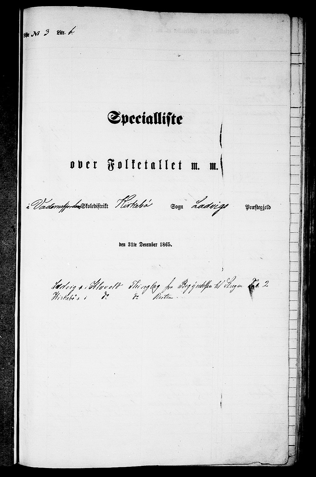 RA, 1865 census for Lavik, 1865, p. 43