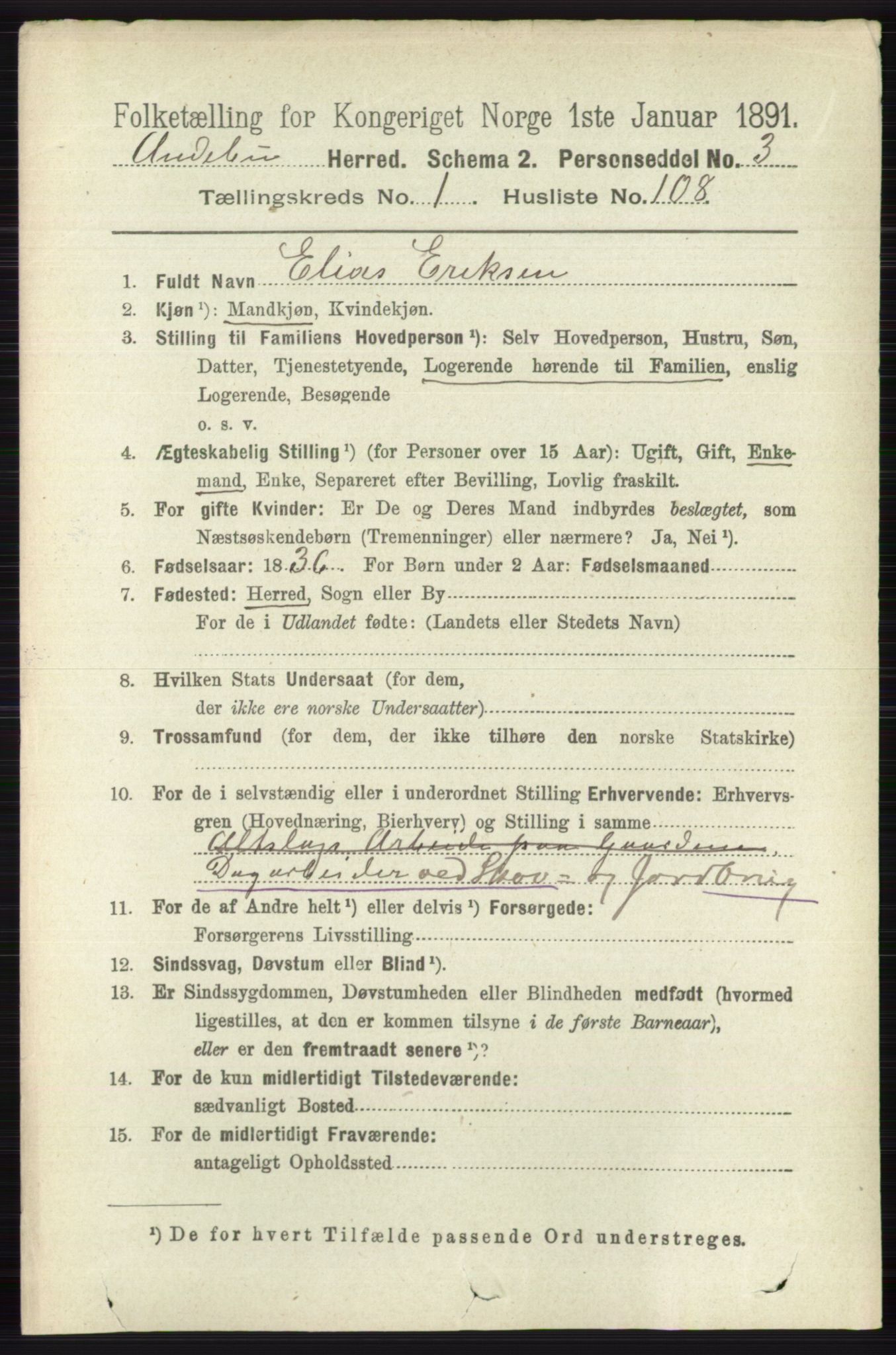 RA, 1891 census for 0719 Andebu, 1891, p. 773