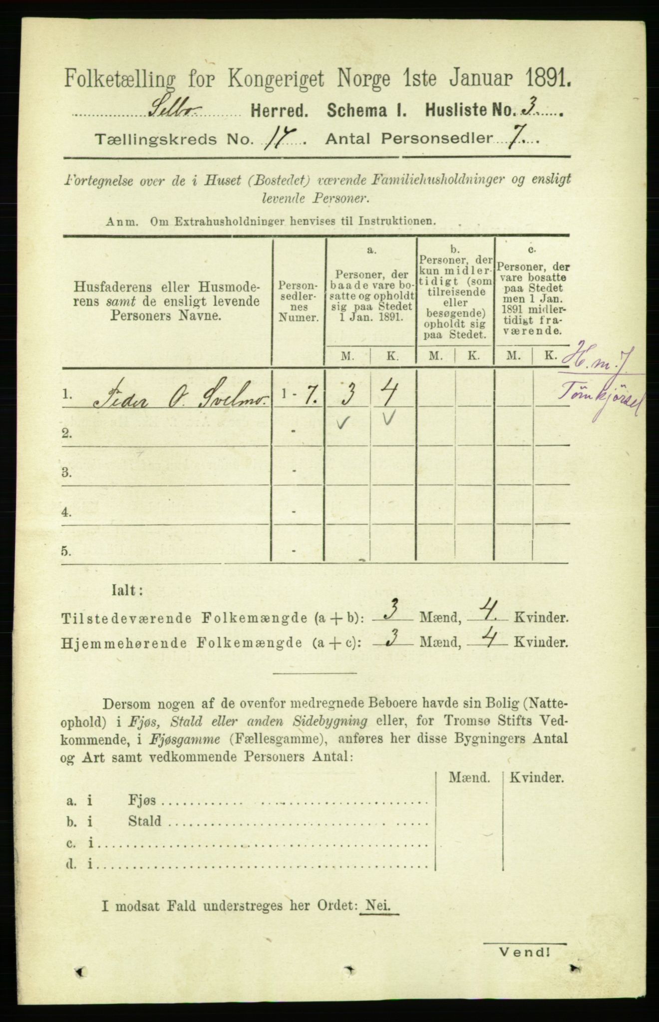 RA, 1891 census for 1664 Selbu, 1891, p. 6005