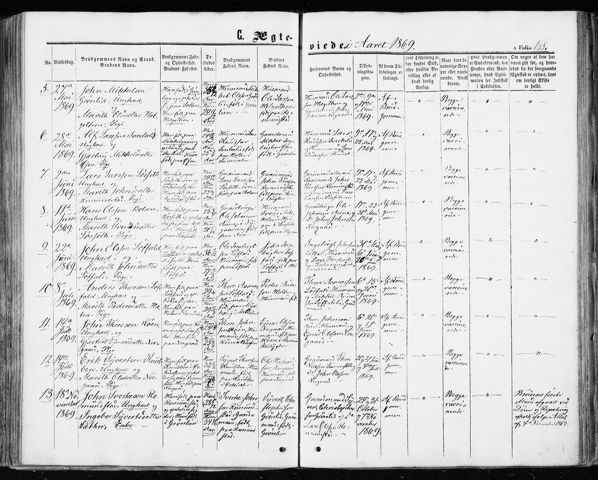 Ministerialprotokoller, klokkerbøker og fødselsregistre - Møre og Romsdal, AV/SAT-A-1454/598/L1067: Parish register (official) no. 598A01, 1858-1871, p. 165