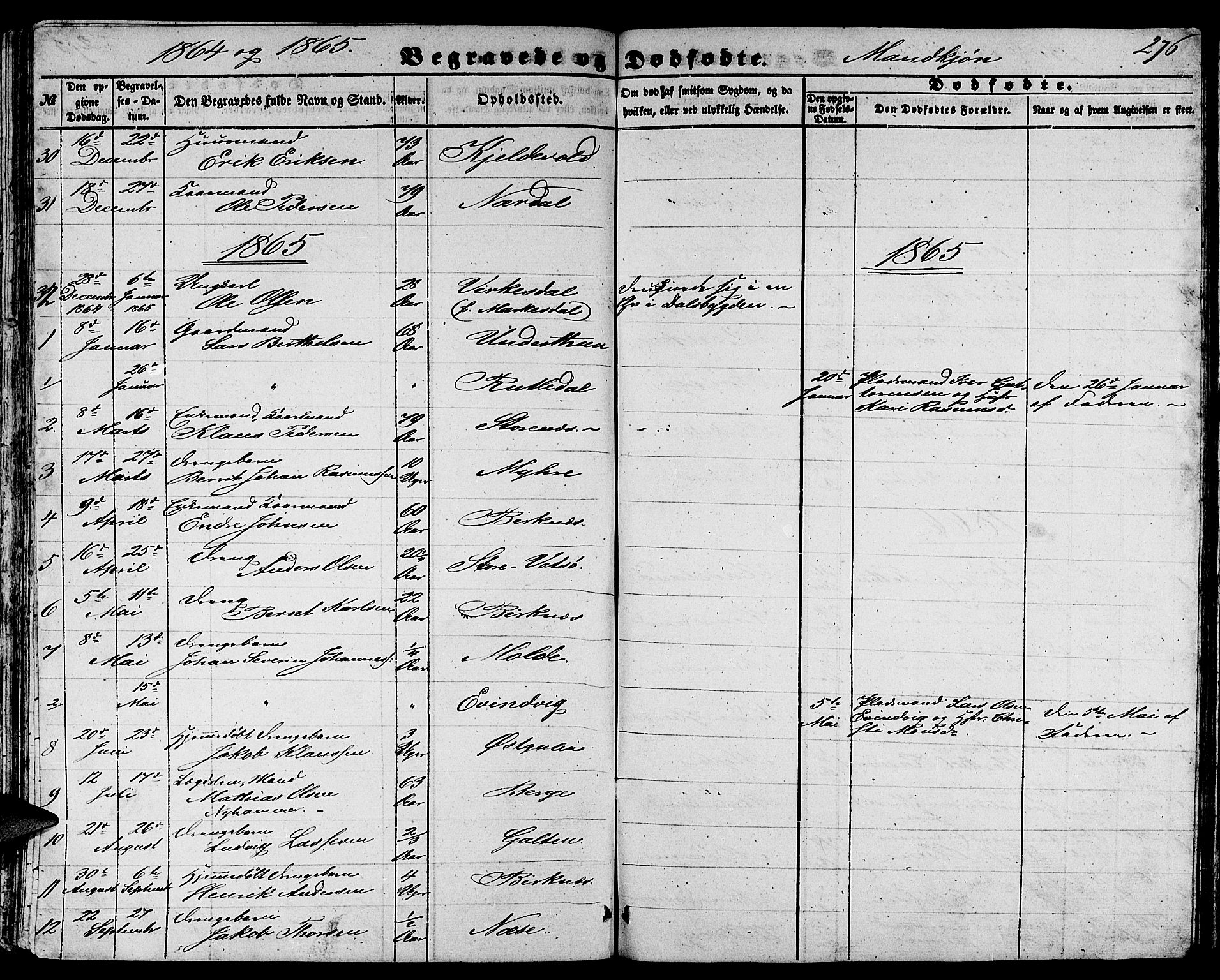 Gulen sokneprestembete, AV/SAB-A-80201/H/Hab/Habb/L0001: Parish register (copy) no. B 1, 1854-1866, p. 276