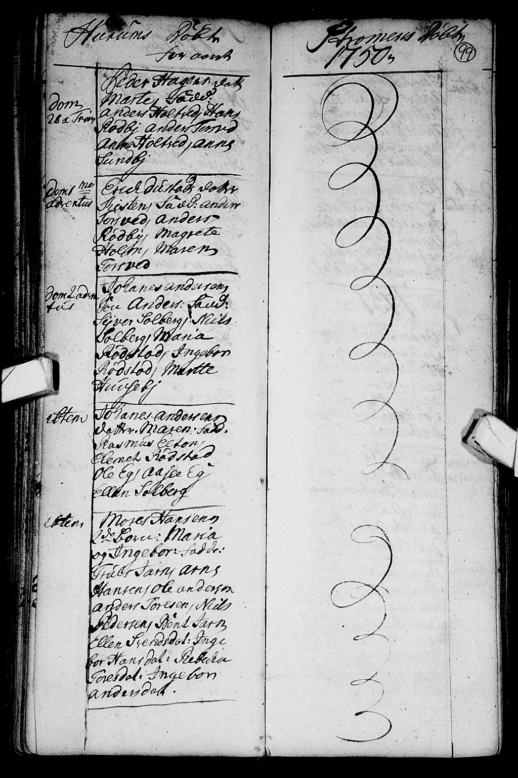 Hurum kirkebøker, AV/SAKO-A-229/F/Fa/L0002: Parish register (official) no. 2, 1733-1757, p. 99