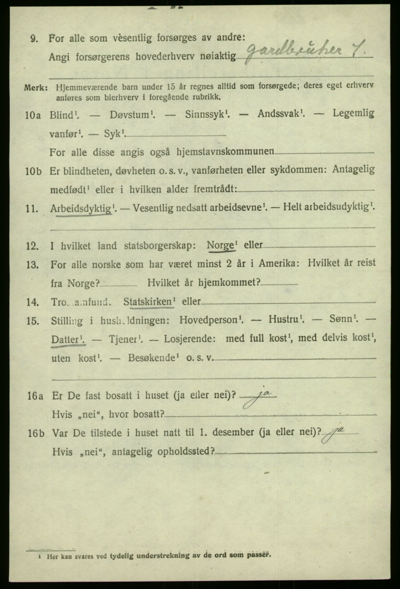 SAB, 1920 census for Førde, 1920, p. 3359