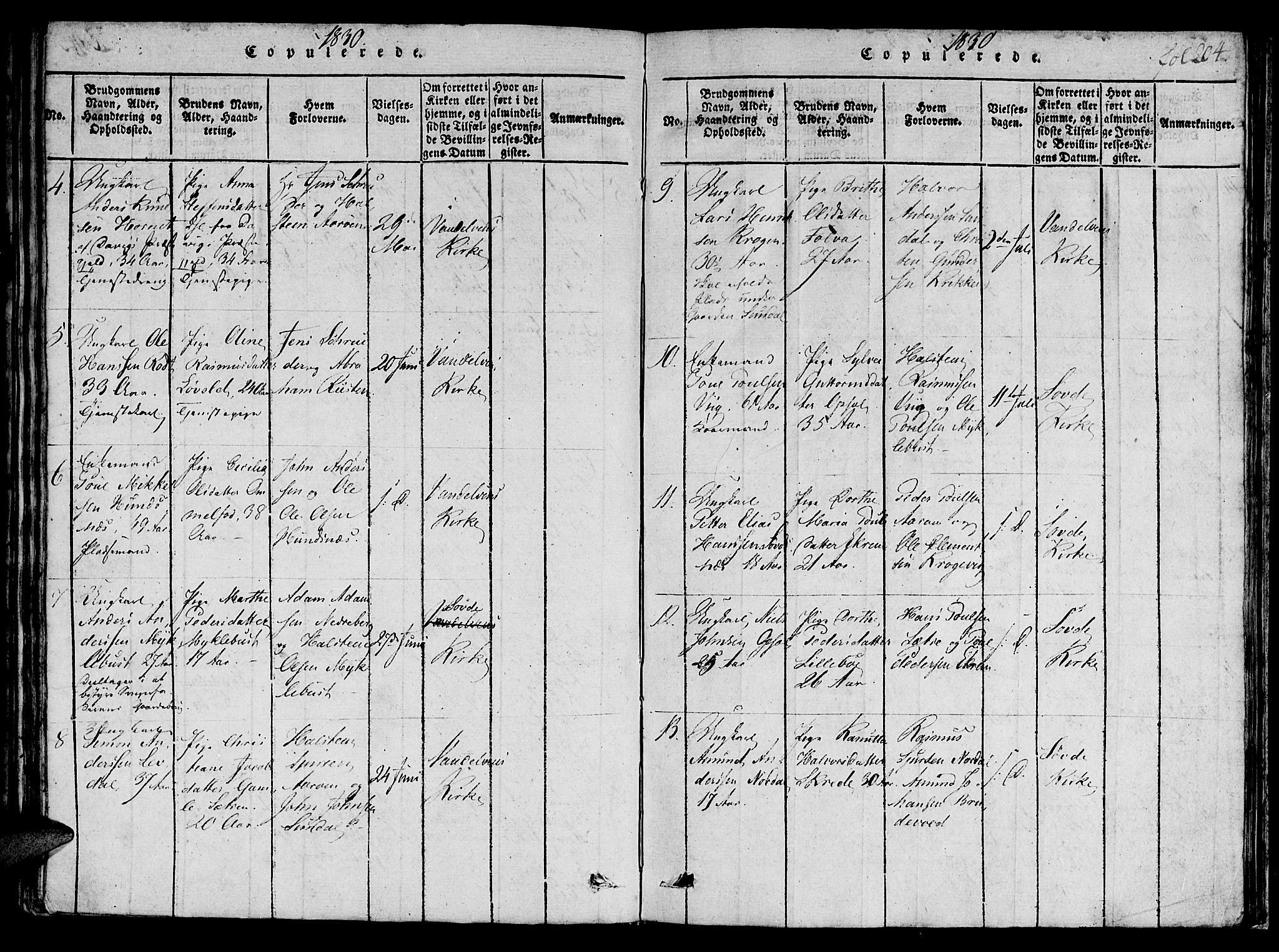 Ministerialprotokoller, klokkerbøker og fødselsregistre - Møre og Romsdal, AV/SAT-A-1454/501/L0004: Parish register (official) no. 501A04, 1816-1831, p. 204