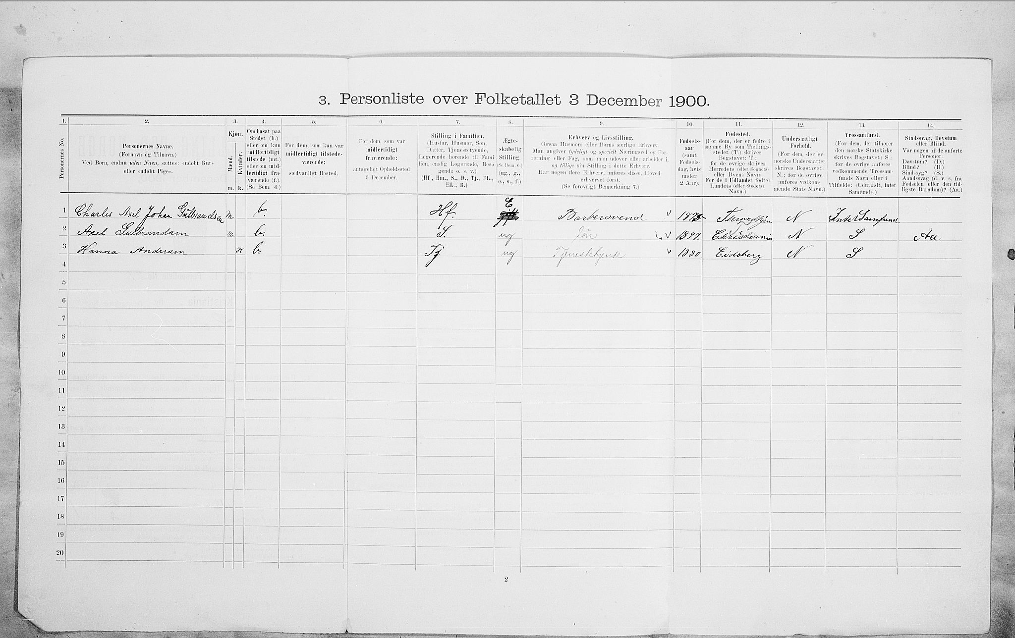 SAO, 1900 census for Kristiania, 1900, p. 93770