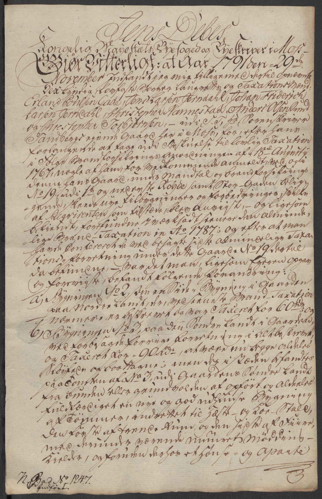 Kommersekollegiet, Brannforsikringskontoret 1767-1814, AV/RA-EA-5458/F/Fa/L0040/0006: Moss / Dokumenter, 1767-1807, p. 40