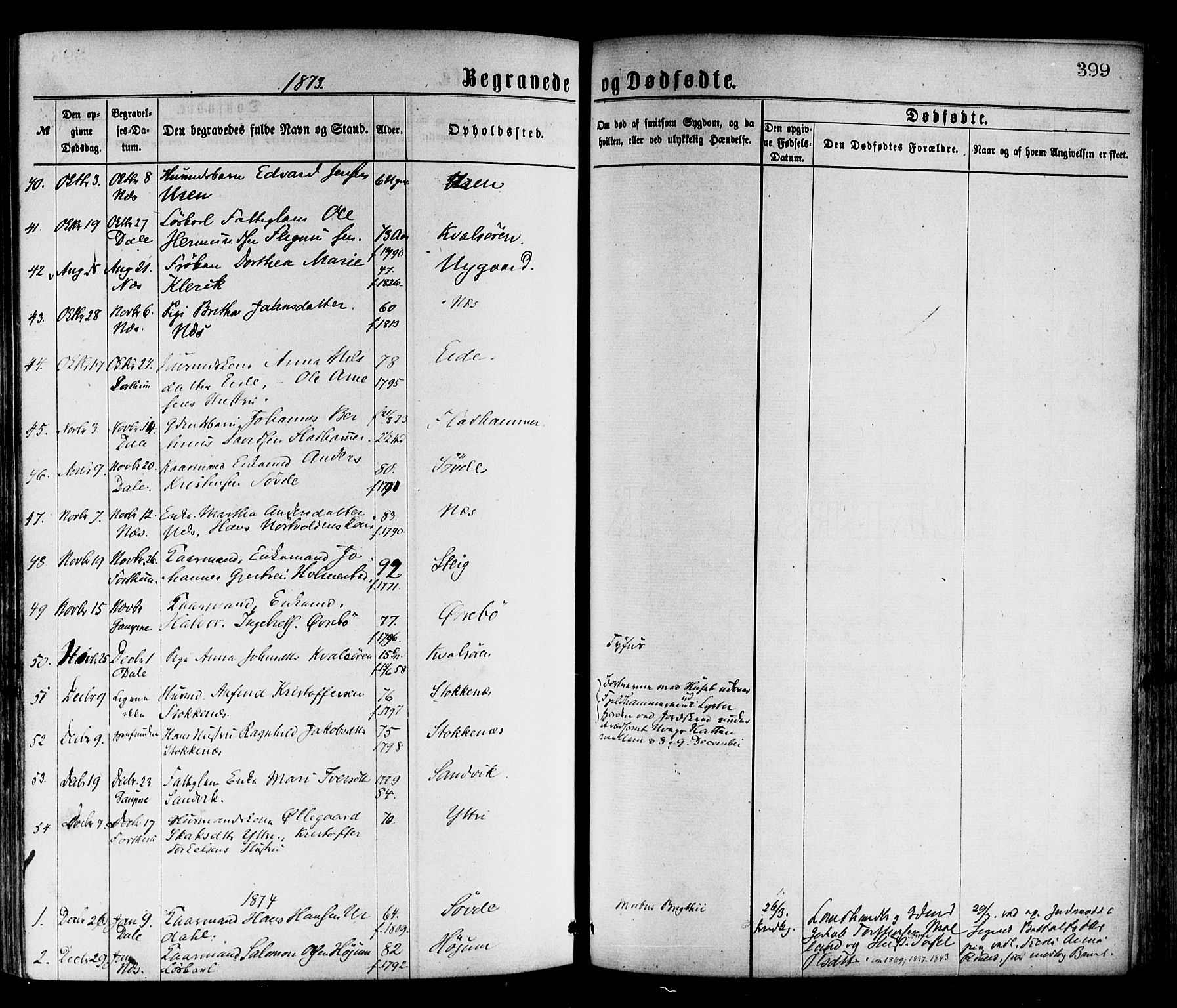 Luster sokneprestembete, SAB/A-81101/H/Haa/Haaa/L0010: Parish register (official) no. A 10, 1871-1886, p. 399