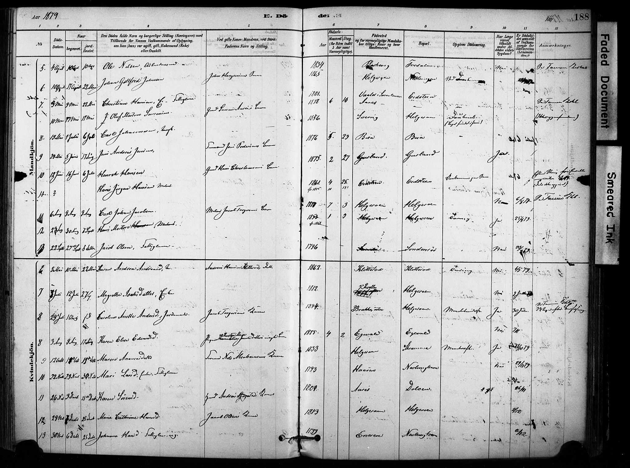 Brunlanes kirkebøker, SAKO/A-342/F/Fb/L0001: Parish register (official) no. II 1, 1878-1899, p. 188