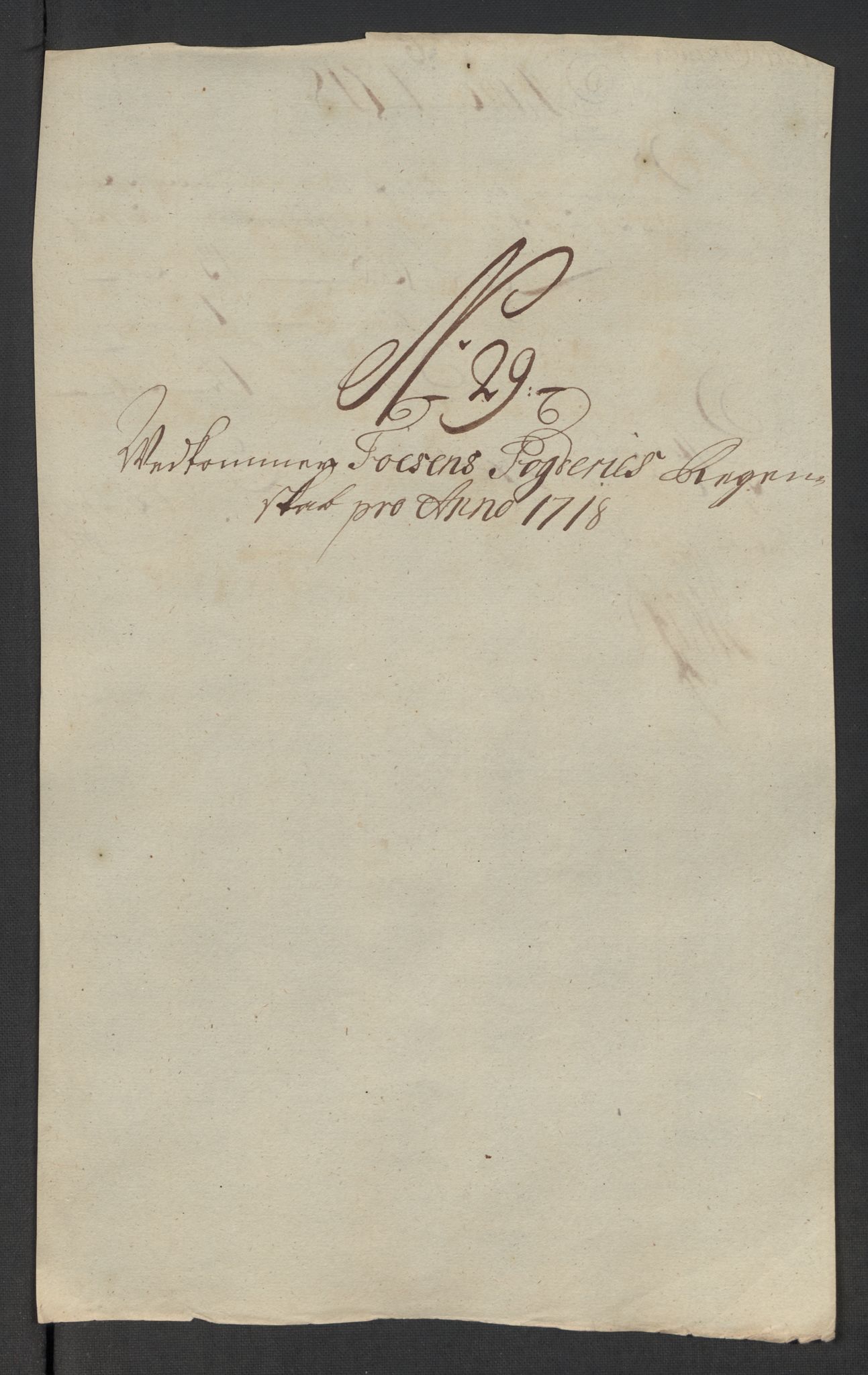 Rentekammeret inntil 1814, Reviderte regnskaper, Fogderegnskap, AV/RA-EA-4092/R57/L3866: Fogderegnskap Fosen, 1718, p. 189