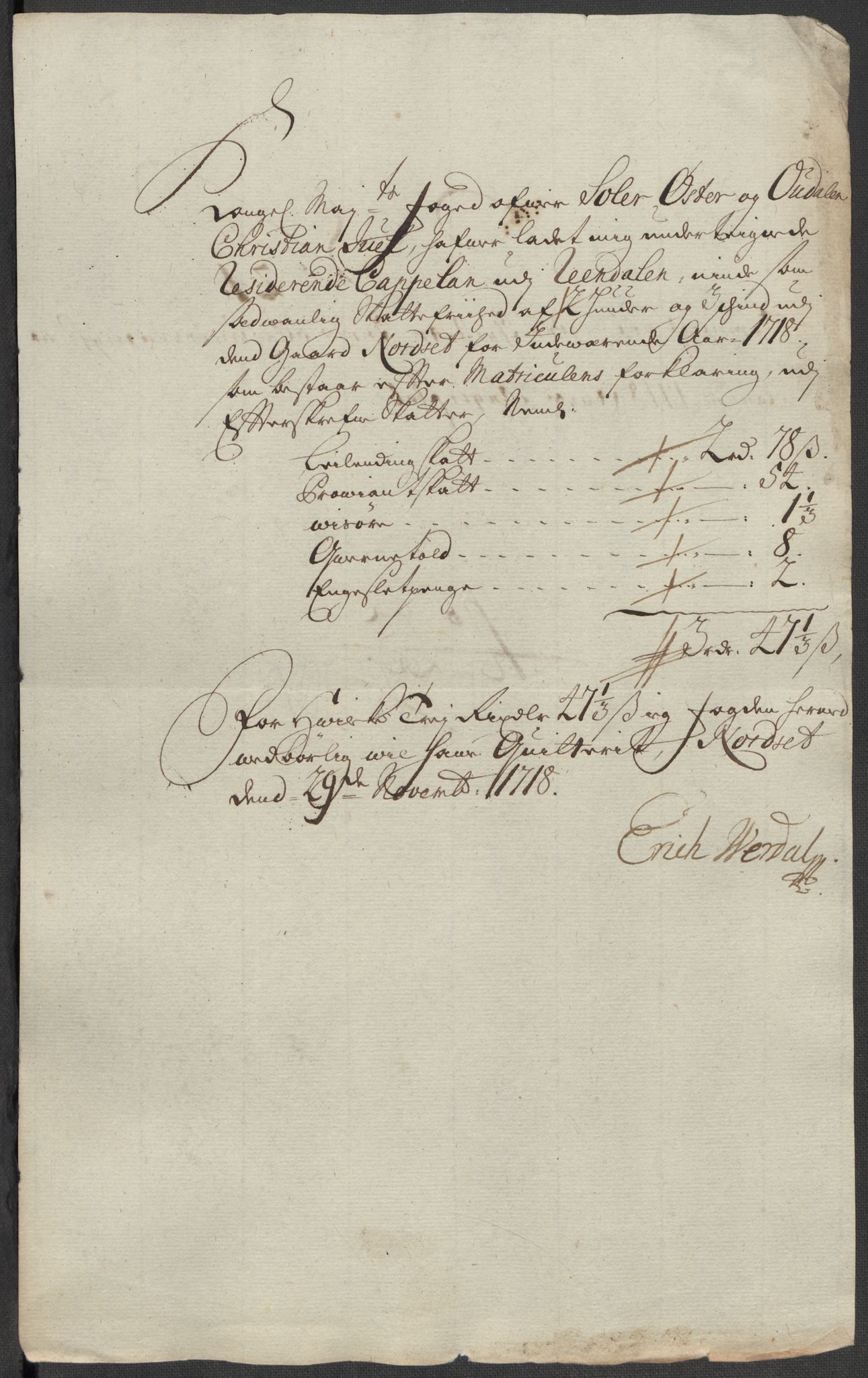 Rentekammeret inntil 1814, Reviderte regnskaper, Fogderegnskap, AV/RA-EA-4092/R13/L0857: Fogderegnskap Solør, Odal og Østerdal, 1718, p. 290