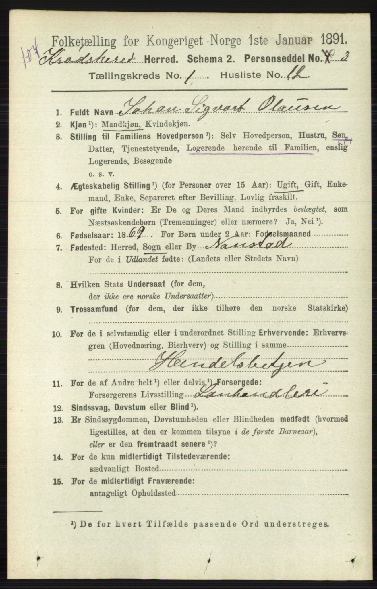 RA, 1891 census for 0621 Sigdal, 1891, p. 5058
