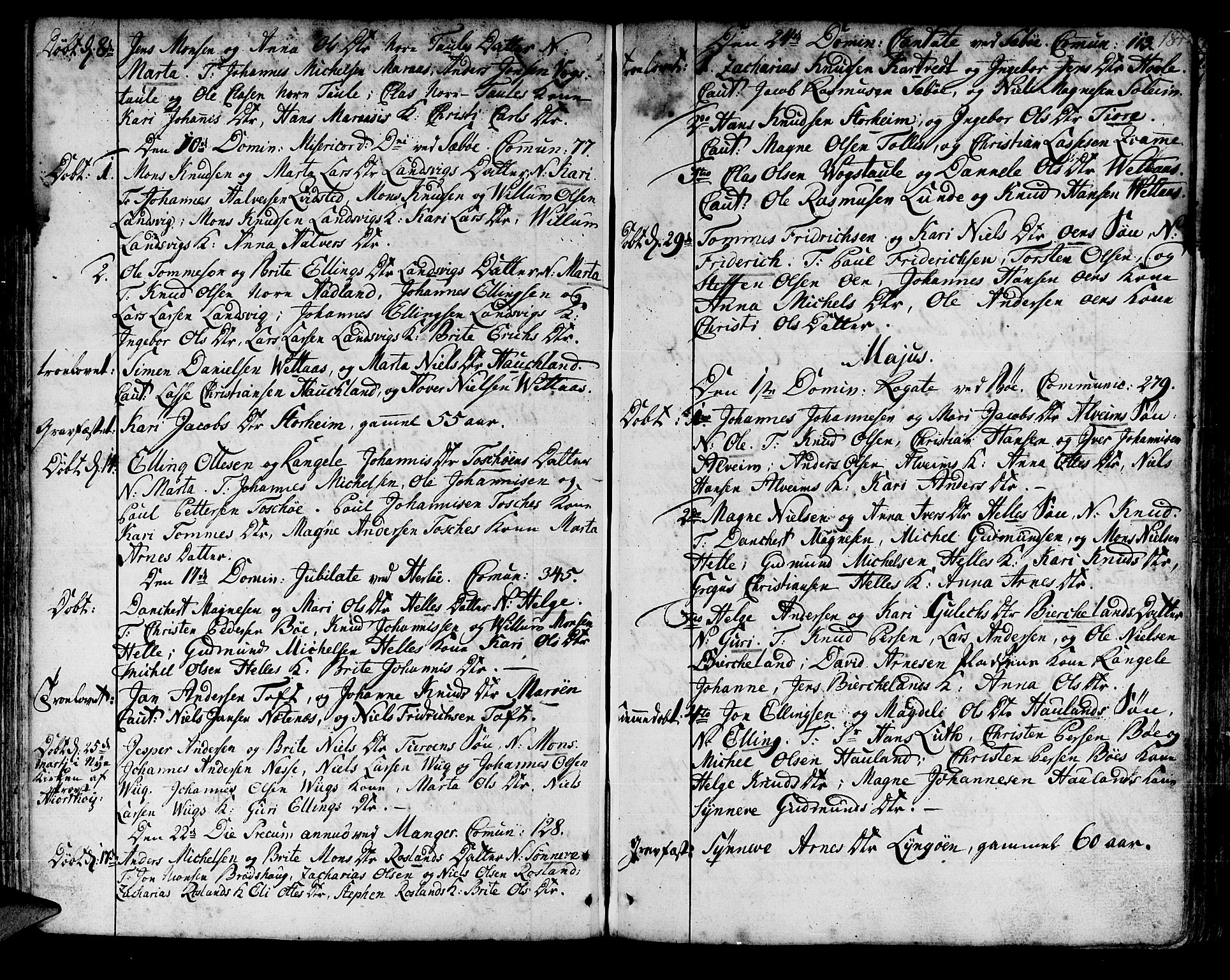 Manger sokneprestembete, SAB/A-76801/H/Haa: Parish register (official) no. A 1, 1759-1791, p. 184