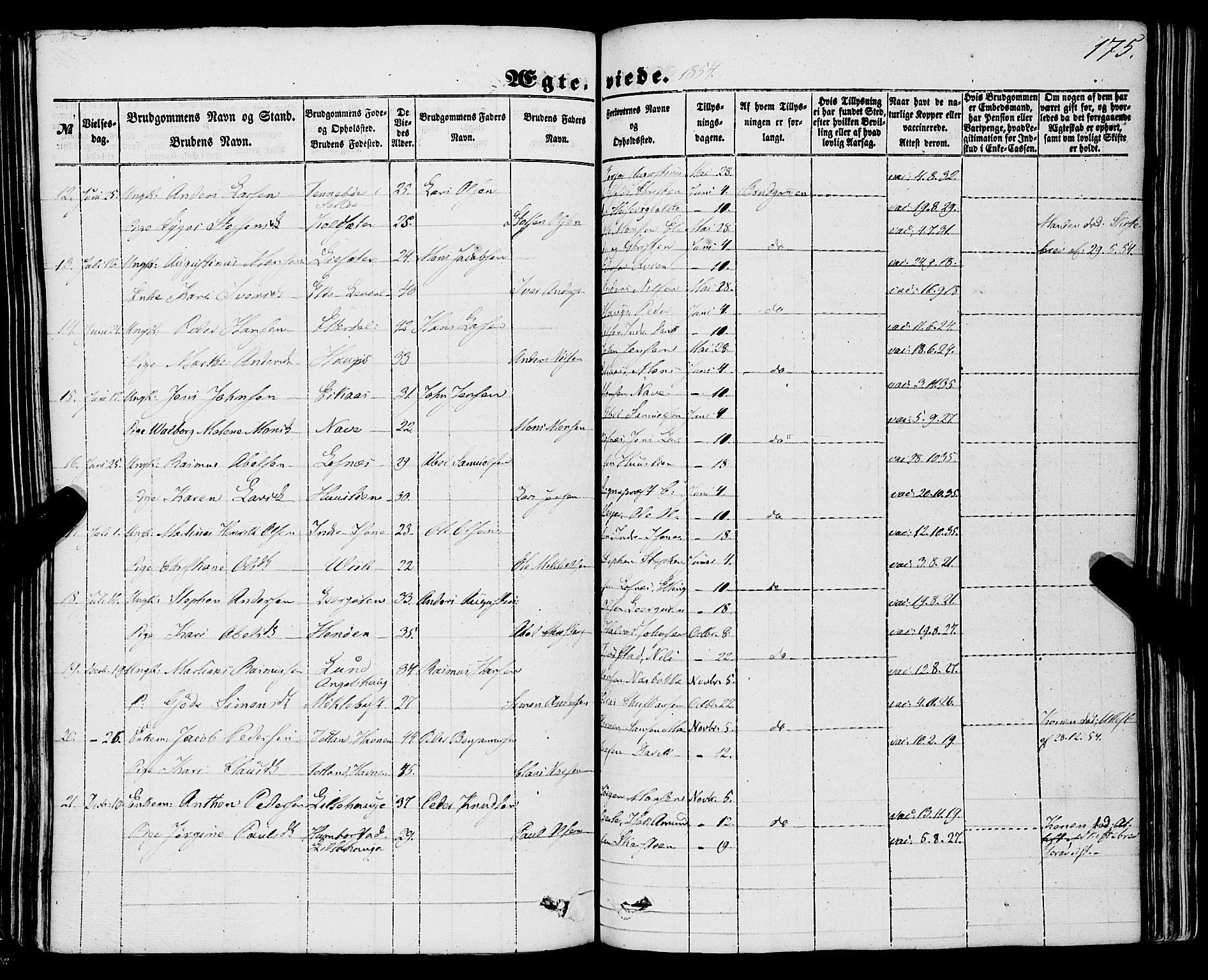 Davik sokneprestembete, SAB/A-79701/H/Haa/Haaa/L0005: Parish register (official) no. A 5, 1850-1866, p. 175