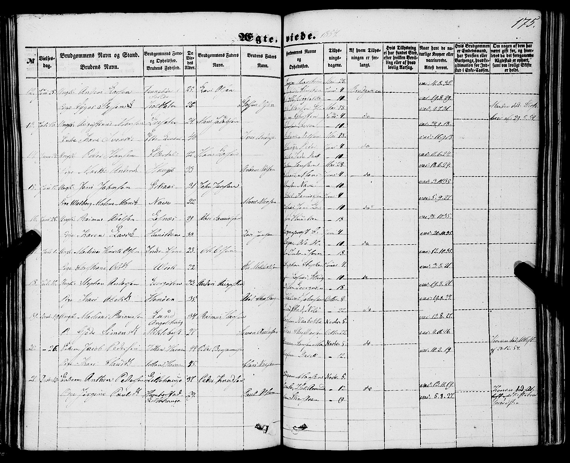 Davik sokneprestembete, AV/SAB-A-79701/H/Haa/Haaa/L0005: Parish register (official) no. A 5, 1850-1866, p. 175