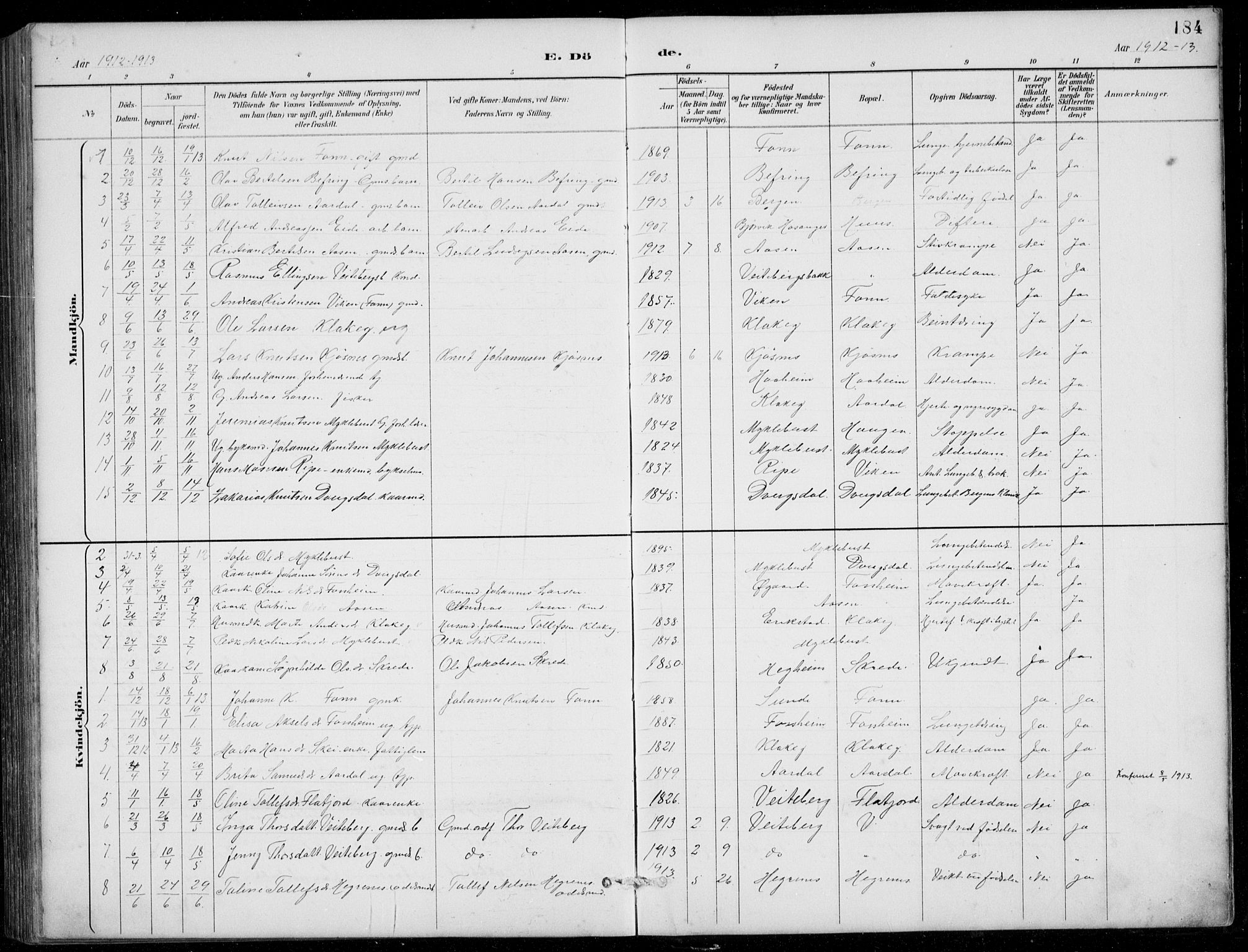 Jølster sokneprestembete, AV/SAB-A-80701/H/Hab/Habb/L0002: Parish register (copy) no. B 2, 1887-1920, p. 184