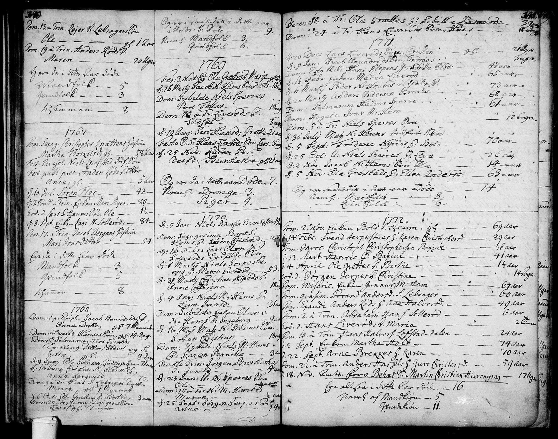 Våle kirkebøker, SAKO/A-334/F/Fa/L0004: Parish register (official) no. I 4 /1, 1732-1773, p. 140-141