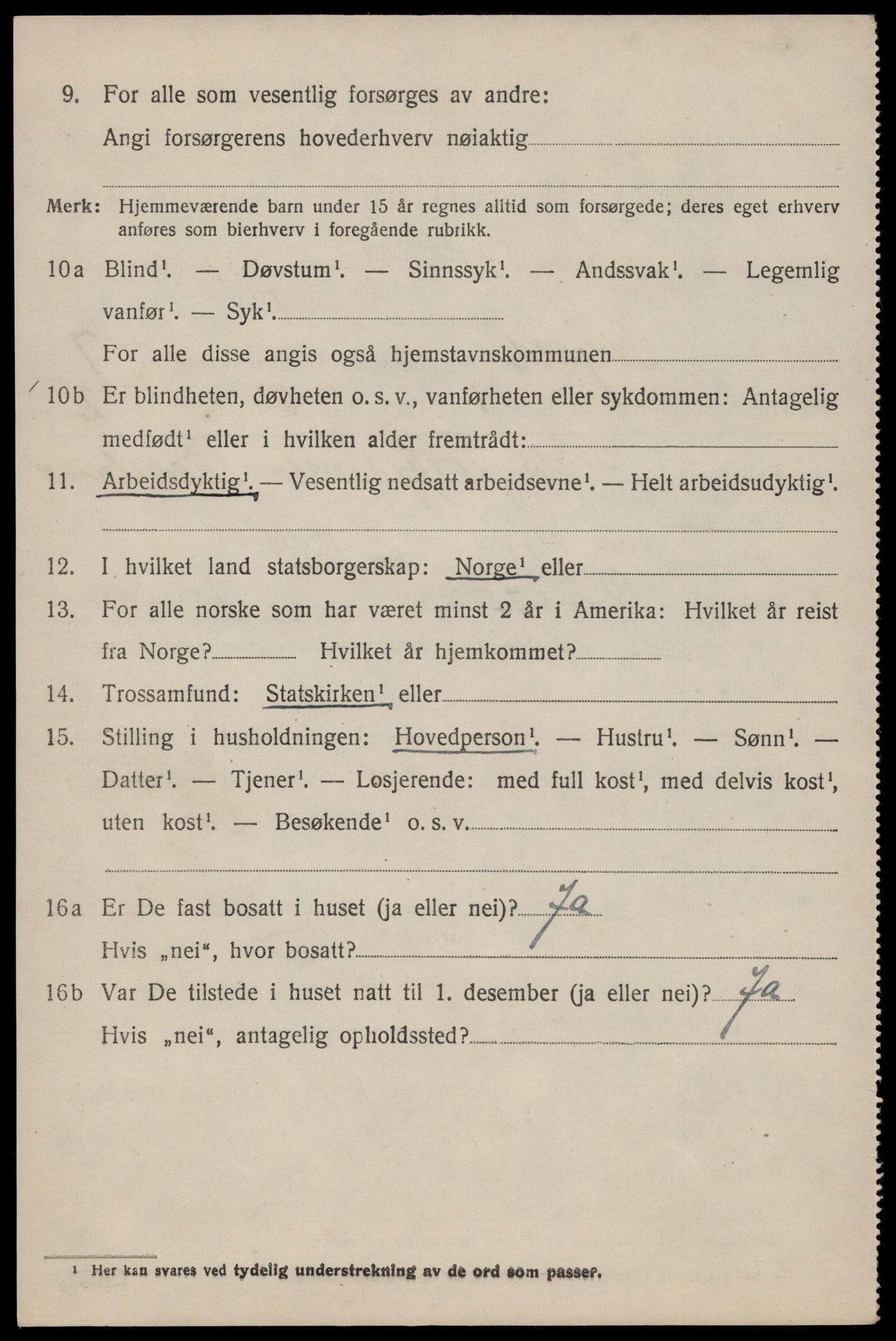 SAST, 1920 census for Skjold, 1920, p. 3889