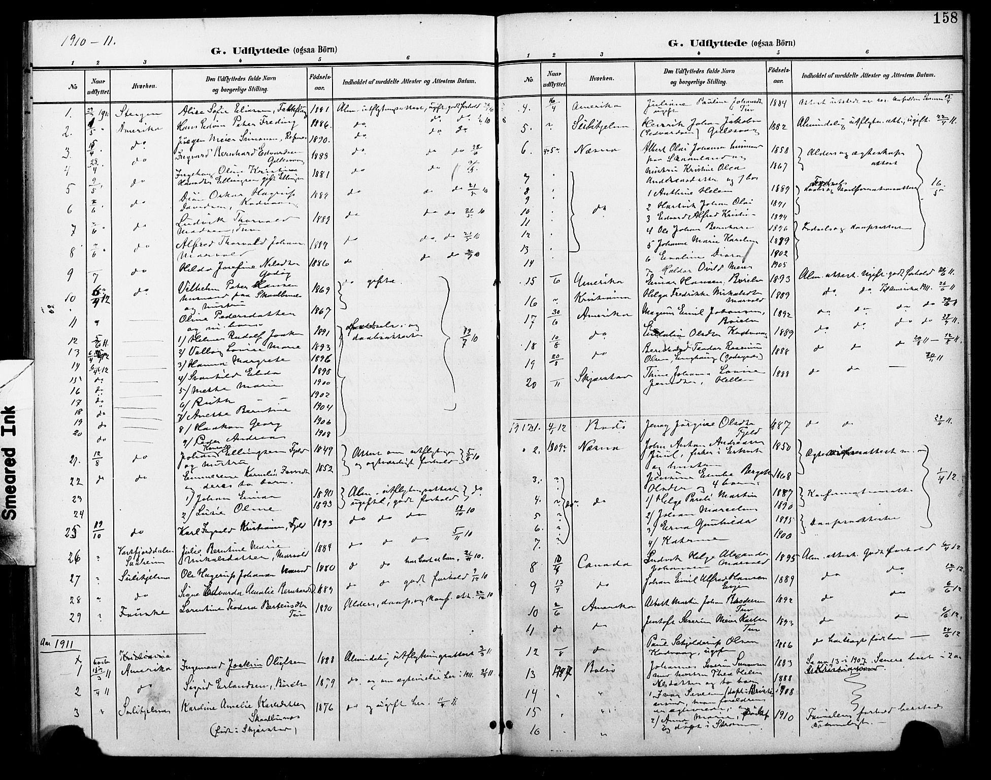 Ministerialprotokoller, klokkerbøker og fødselsregistre - Nordland, SAT/A-1459/804/L0088: Parish register (copy) no. 804C01, 1901-1917, p. 158