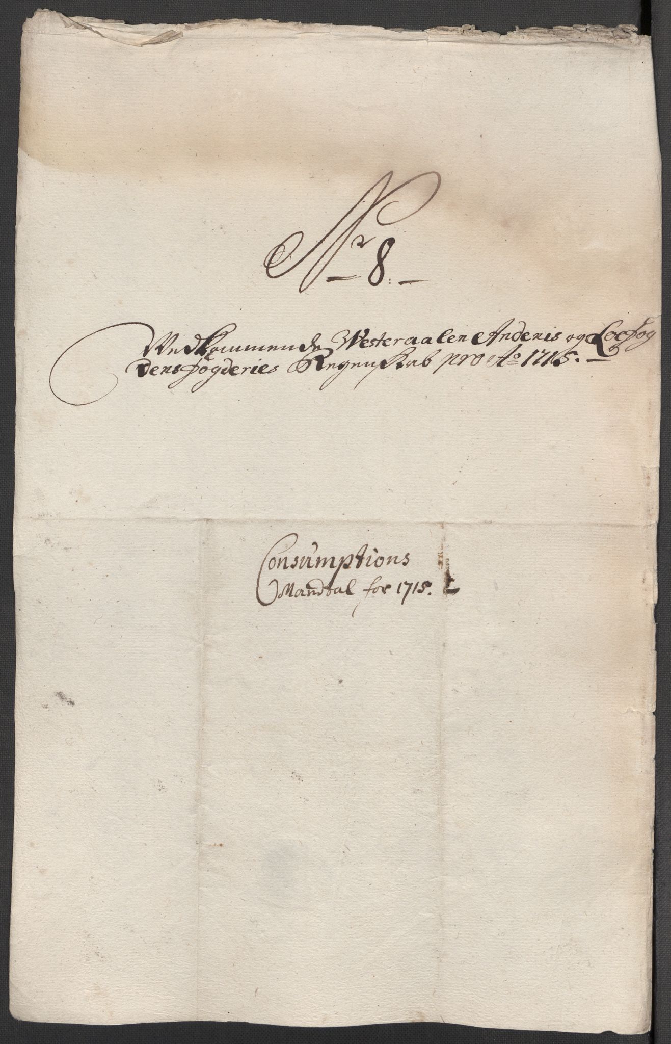 Rentekammeret inntil 1814, Reviderte regnskaper, Fogderegnskap, RA/EA-4092/R67/L4681: Fogderegnskap Vesterålen, Andenes og Lofoten, 1715, p. 87