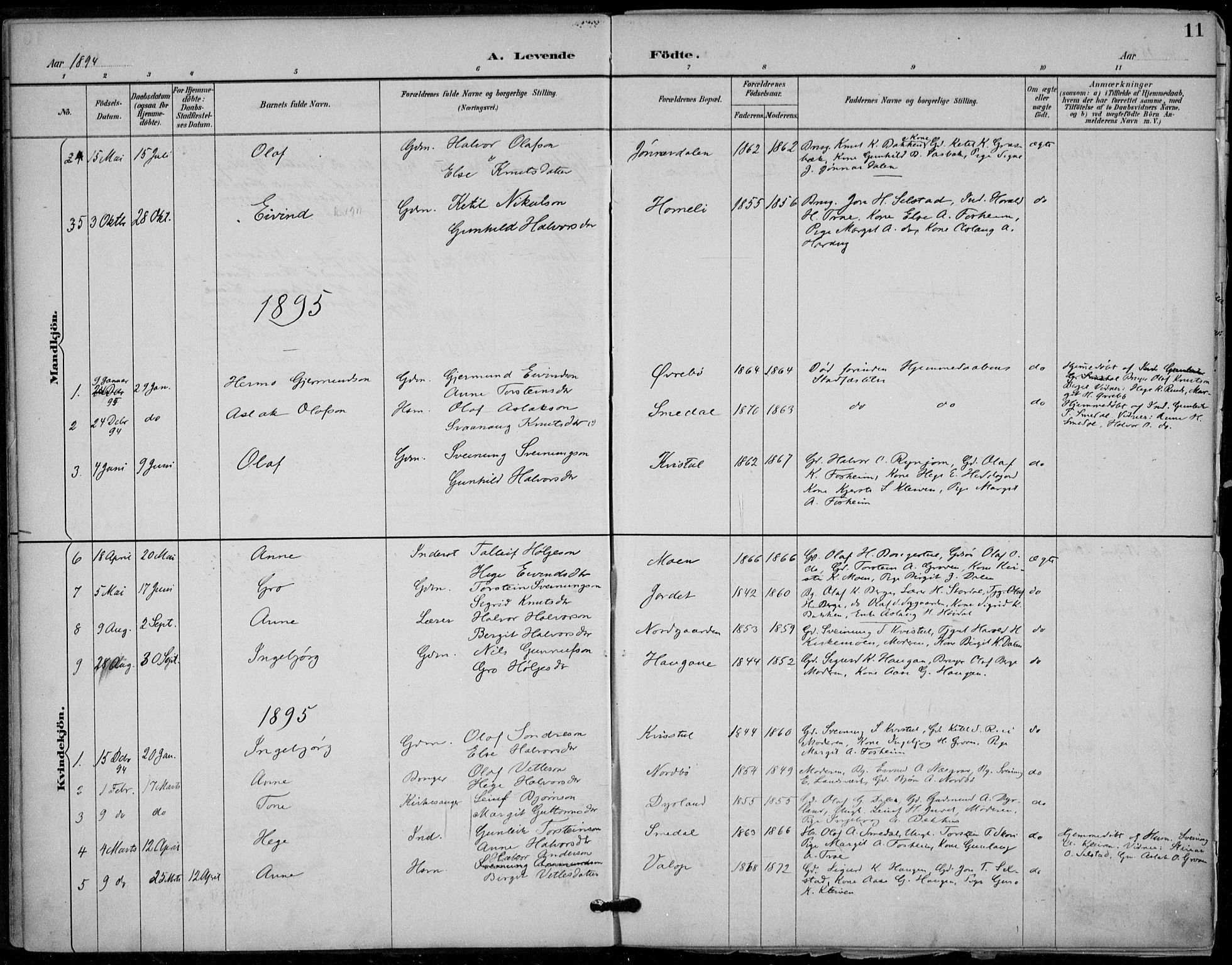 Seljord kirkebøker, SAKO/A-20/F/Fc/L0002: Parish register (official) no. III 2, 1887-1920, p. 11