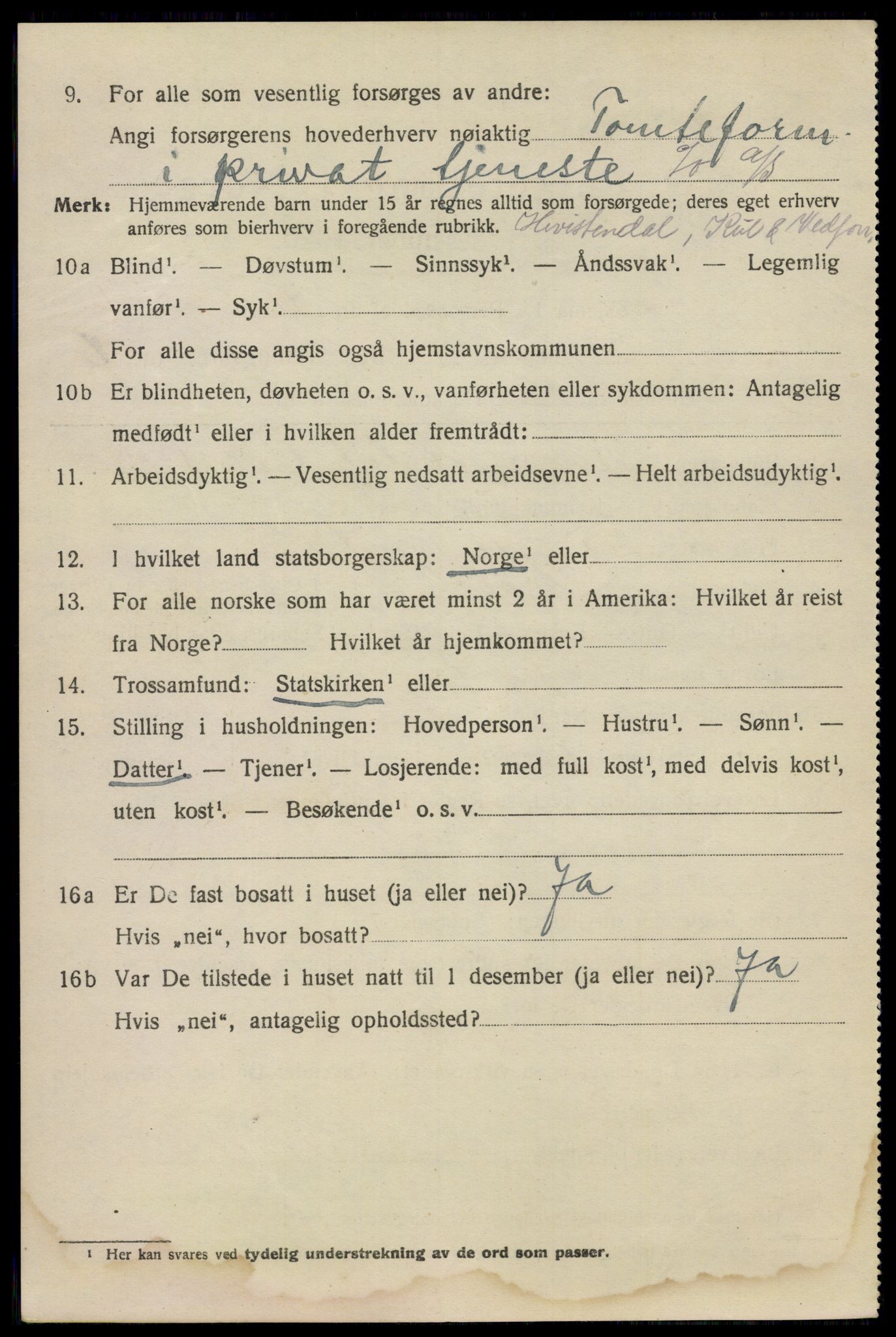 SAO, 1920 census for Drøbak, 1920, p. 5238