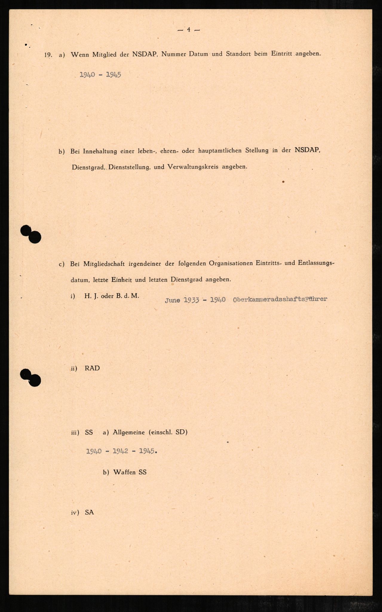 Forsvaret, Forsvarets overkommando II, AV/RA-RAFA-3915/D/Db/L0002: CI Questionaires. Tyske okkupasjonsstyrker i Norge. Tyskere., 1945-1946, p. 155