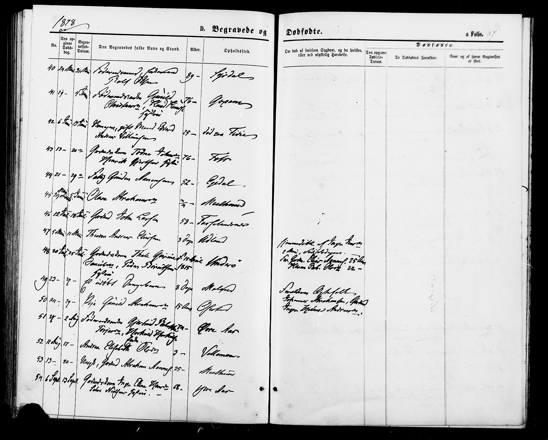 Sør-Audnedal sokneprestkontor, AV/SAK-1111-0039/F/Fa/Fab/L0008: Parish register (official) no. A 8, 1876-1881, p. 87