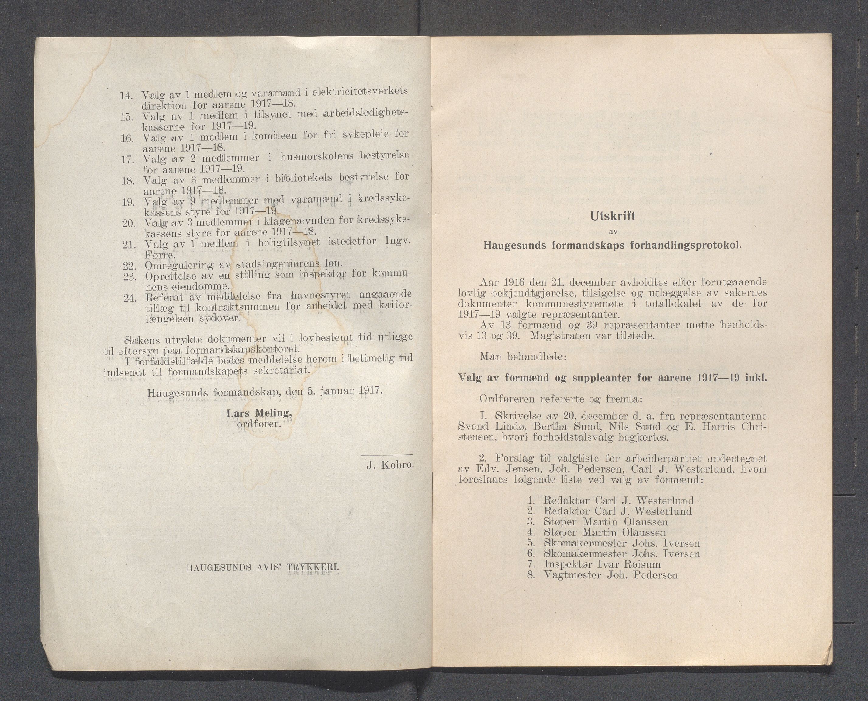 Haugesund kommune - Formannskapet og Bystyret, IKAR/A-740/A/Abb/L0002: Bystyreforhandlinger, 1908-1917, p. 565