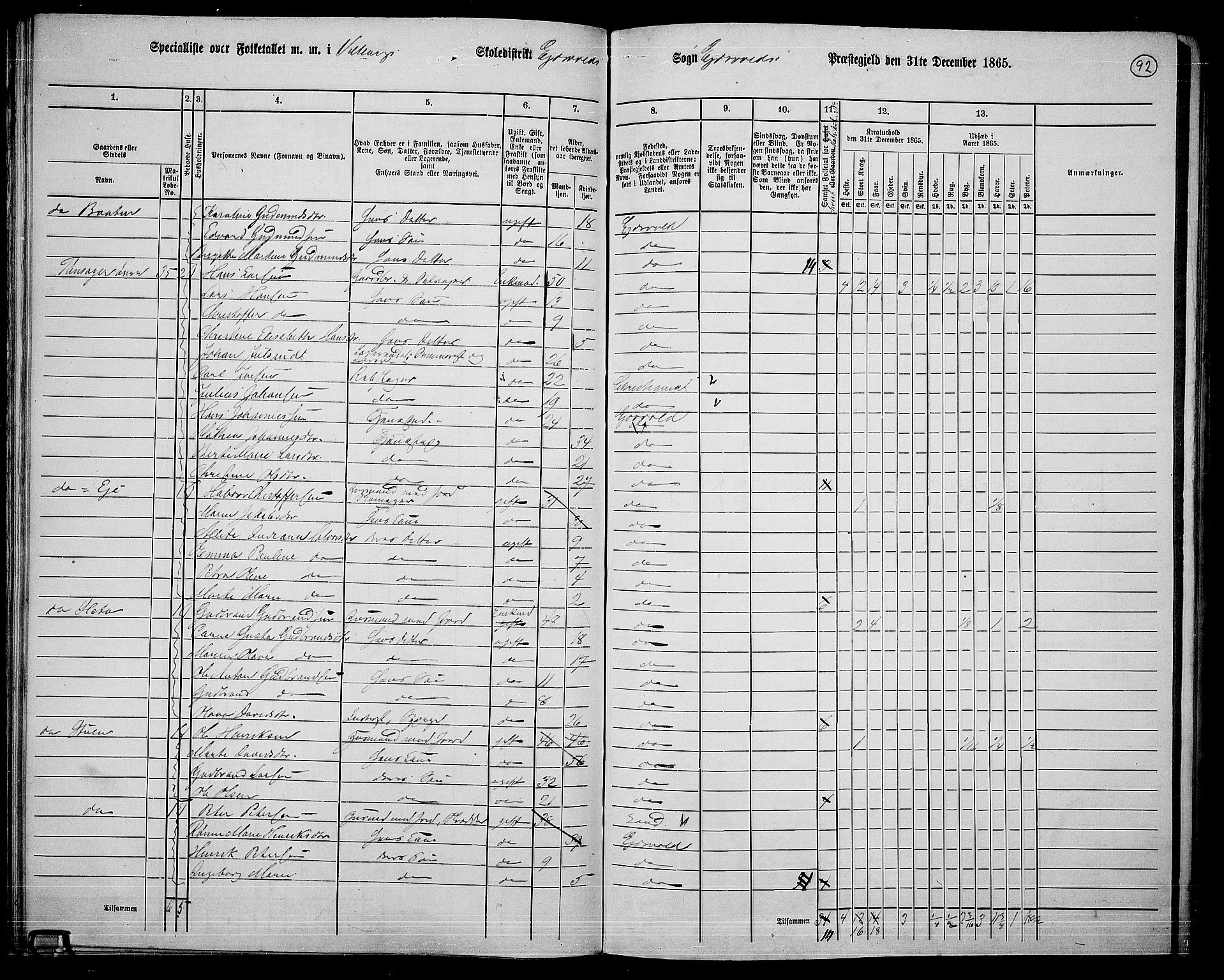 RA, 1865 census for Eidsvoll, 1865, p. 80