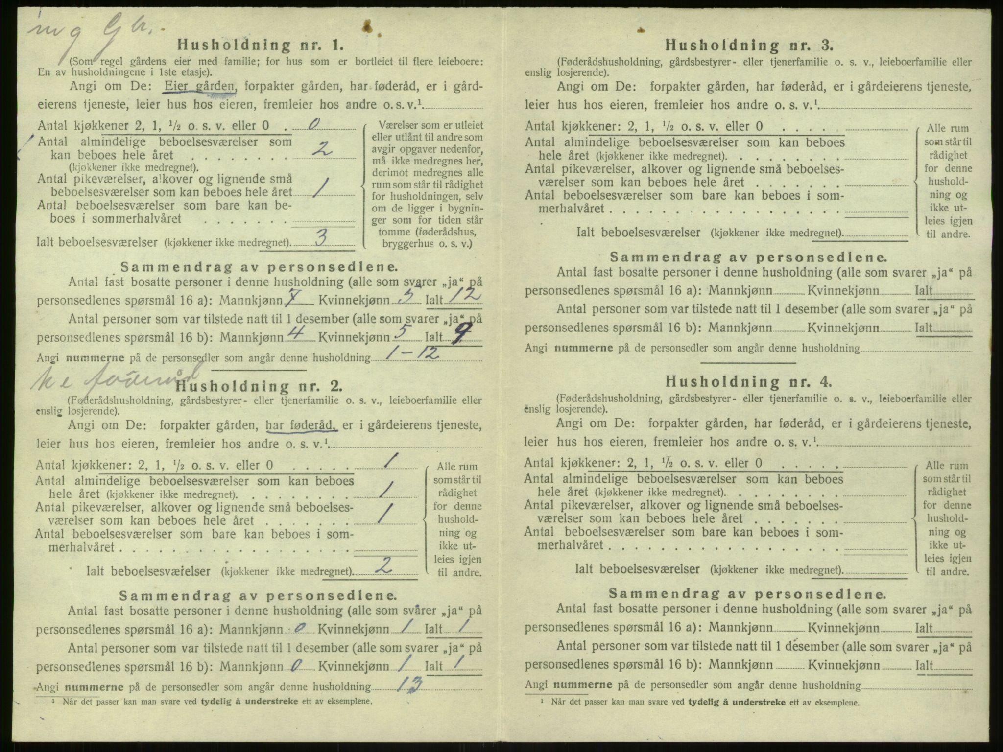 SAB, 1920 census for Modalen, 1920, p. 212