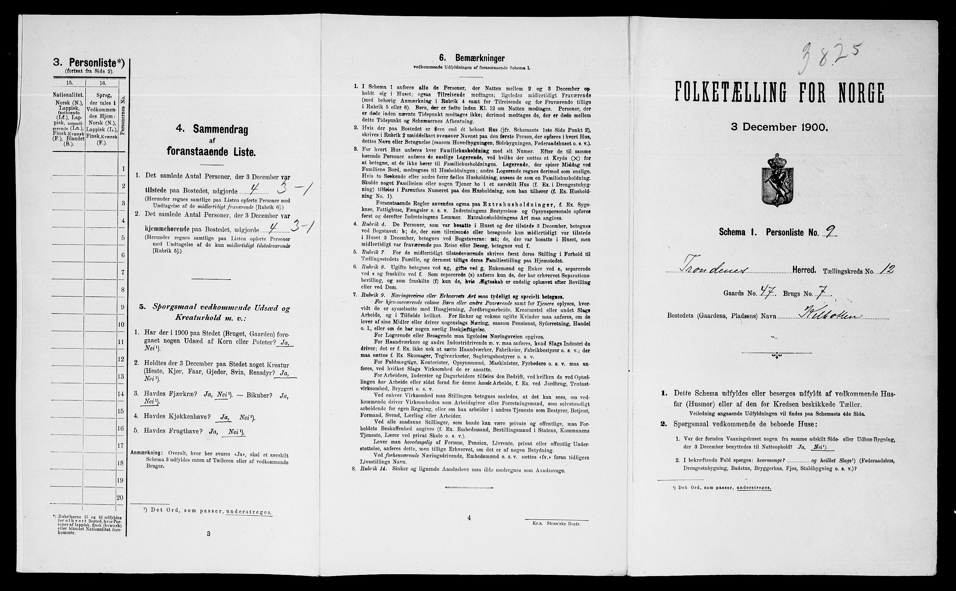 SATØ, 1900 census for Trondenes, 1900, p. 1188