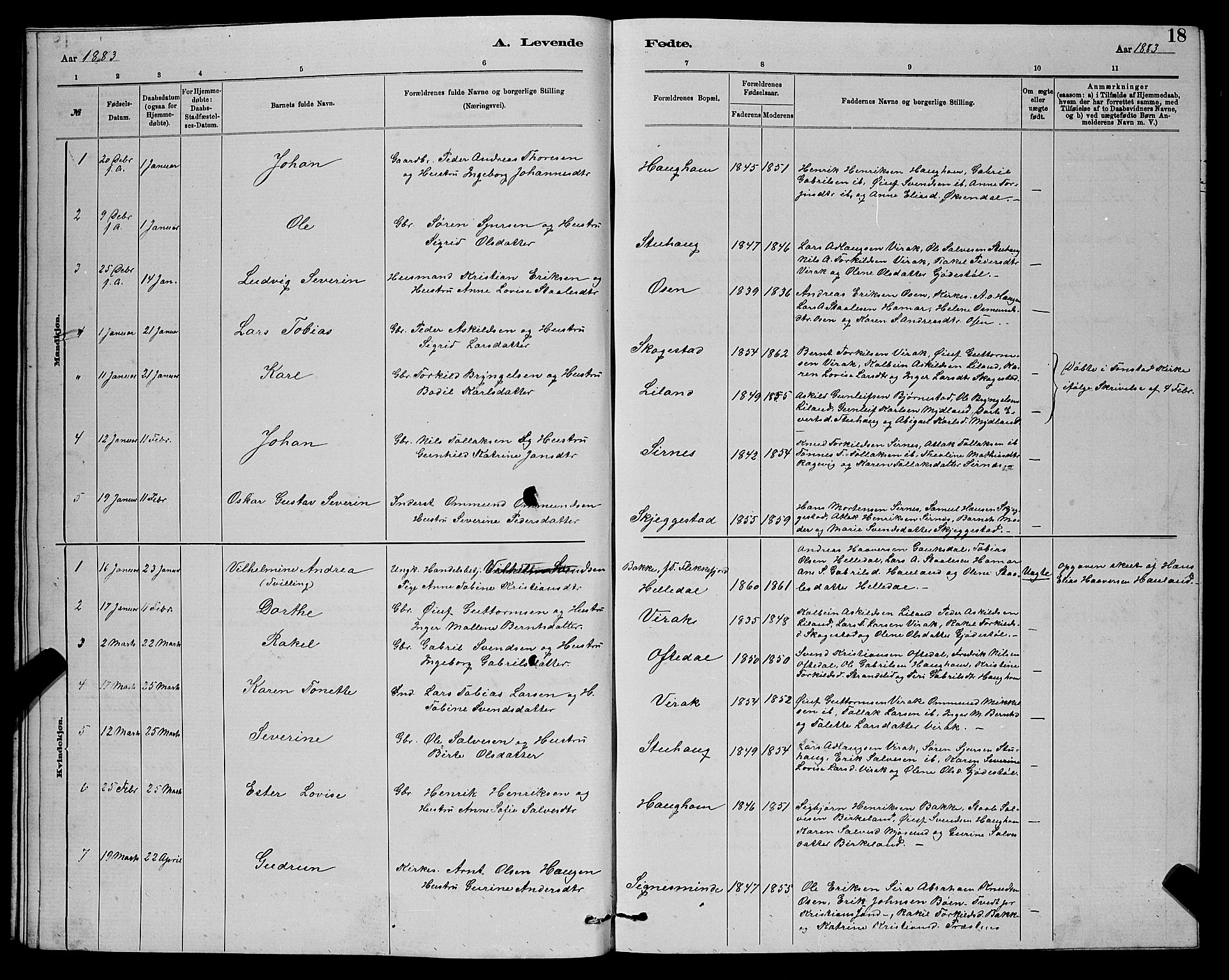 Bakke sokneprestkontor, SAK/1111-0002/F/Fb/Fba/L0002: Parish register (copy) no. B 2, 1879-1893, p. 18