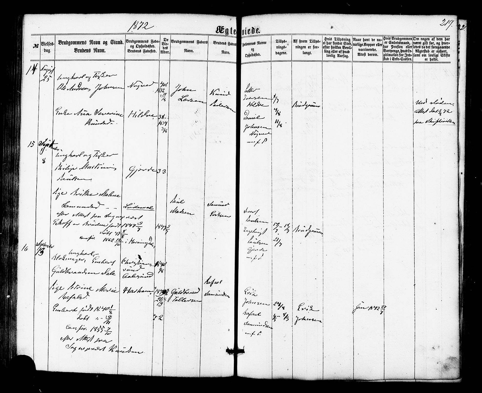 Ministerialprotokoller, klokkerbøker og fødselsregistre - Møre og Romsdal, AV/SAT-A-1454/536/L0498: Parish register (official) no. 536A07, 1862-1875, p. 219