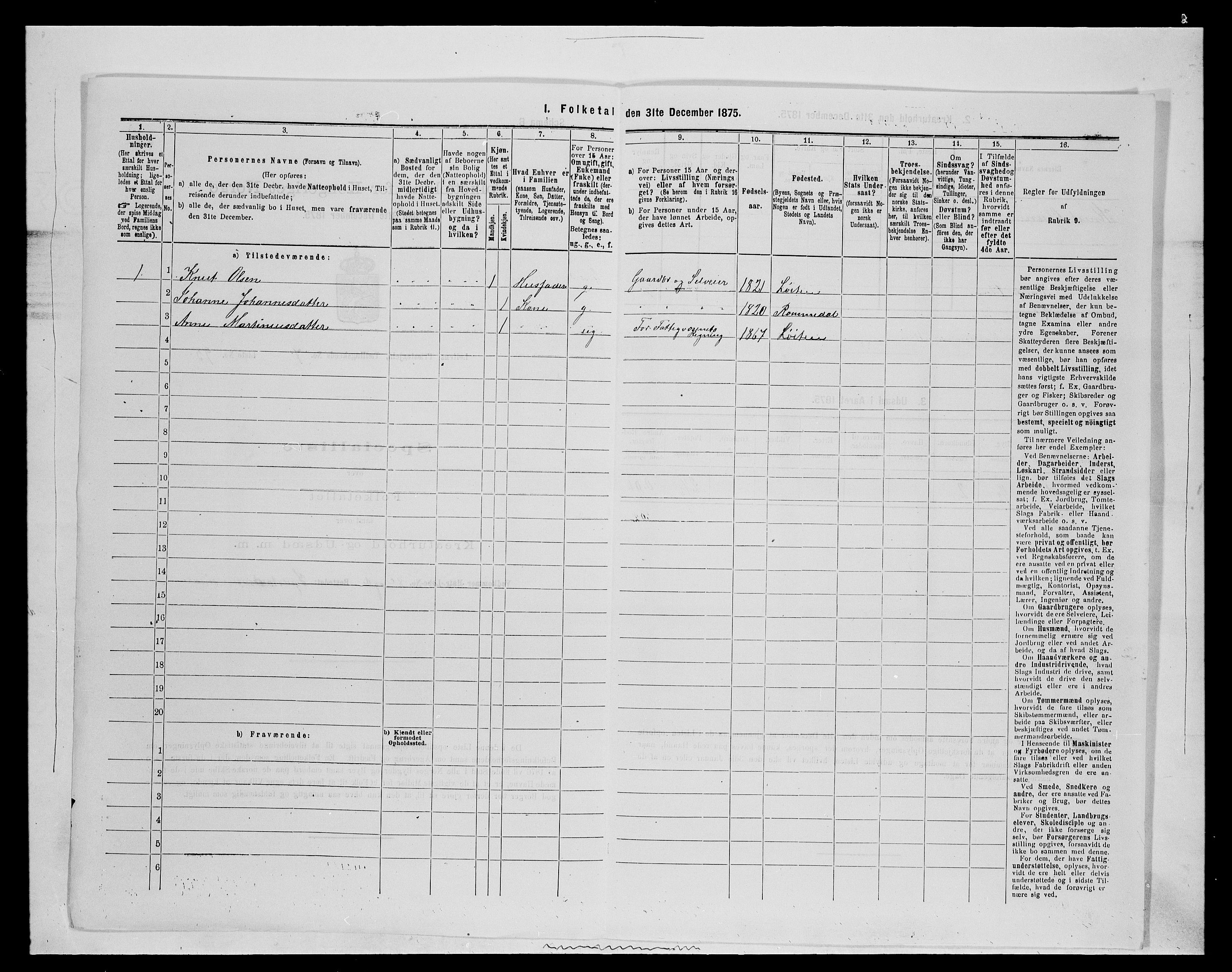 SAH, 1875 census for 0415P Løten, 1875, p. 1663